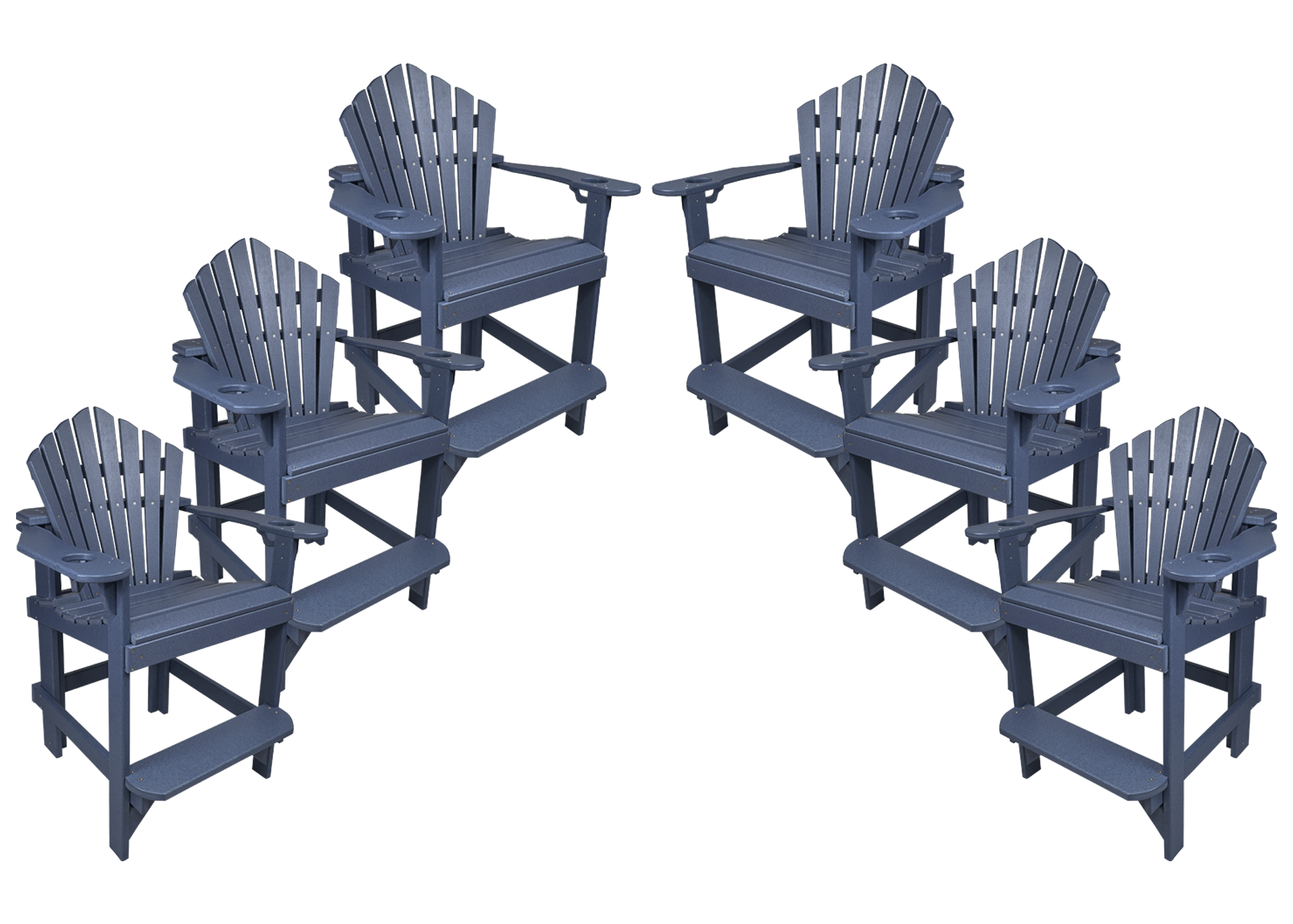 Set of 6 - Bridgewater Counter Chairs With Built In Cupholders