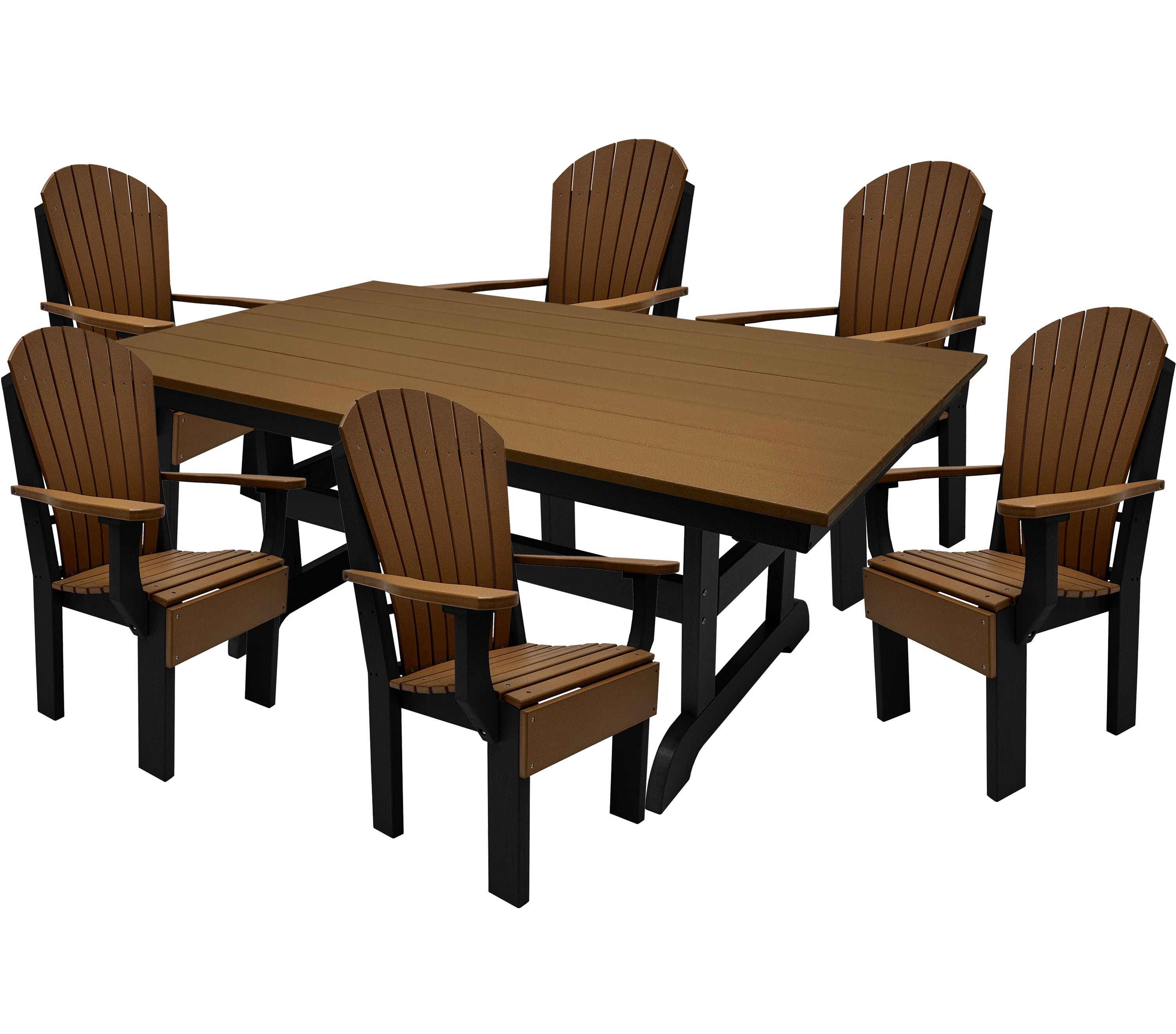 7-Piece Farmhouse Adirondack Dining Table Set
