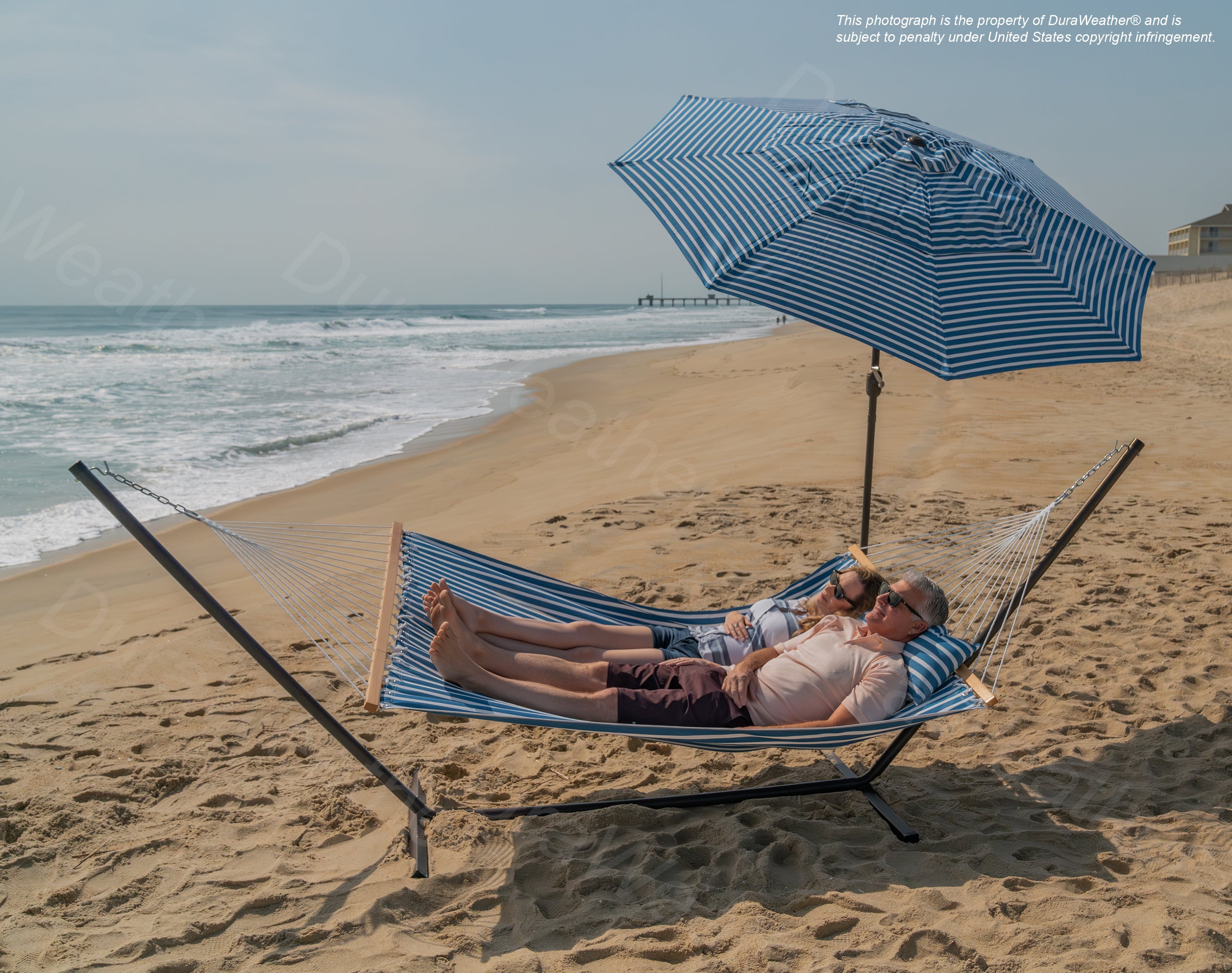 DURAWEATHER POLY® 9'ft Patio Umbrella Push Button Tilt Double Wind Vents Includes Base in Sunbrella Fabrics
