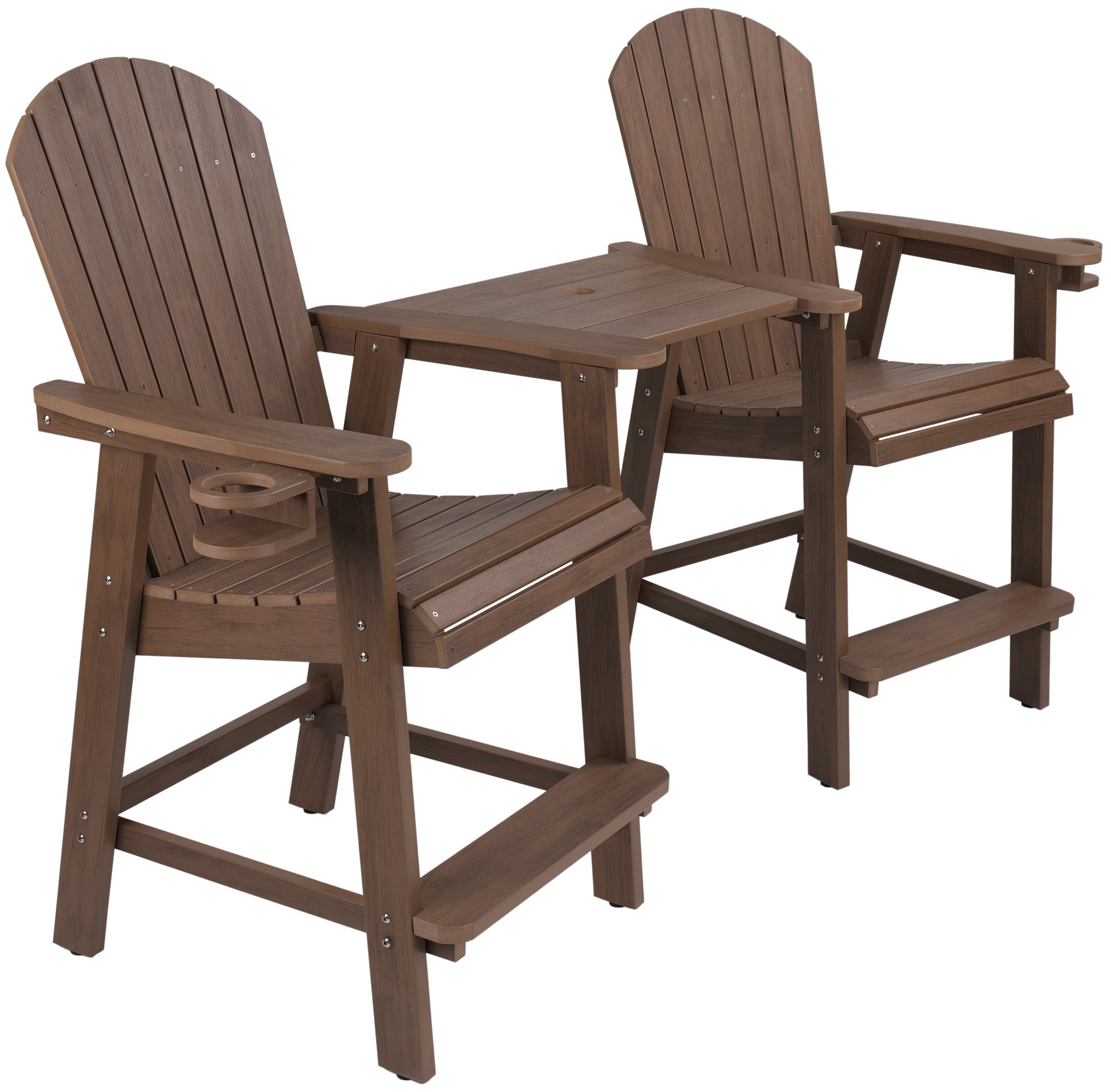 DURAWEATHER POLY® Counter Height Bistro Tete-a-tete With Cupholders