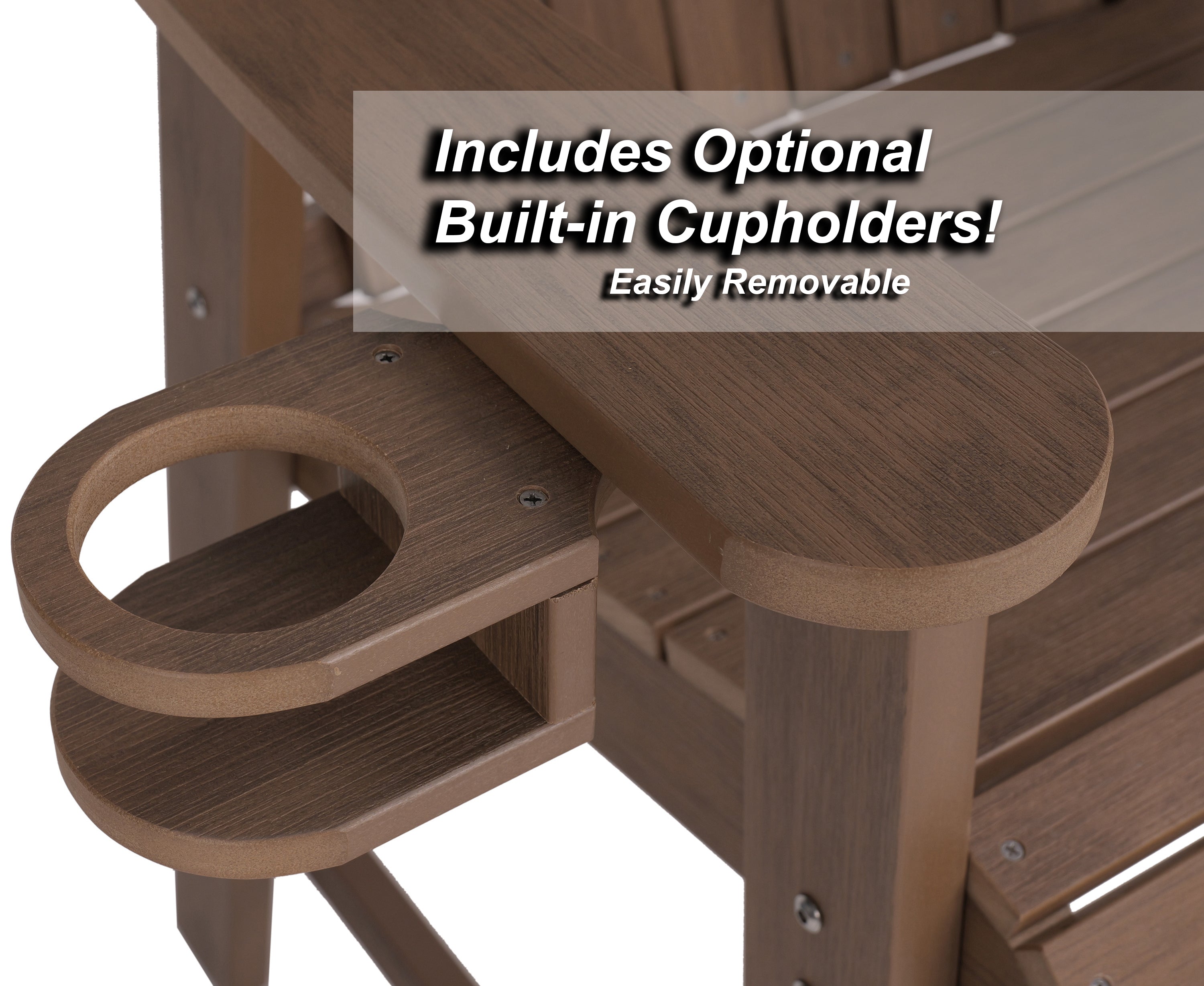 DURAWEATHER POLY® Counter Height Bistro Tete-a-tete With Cupholders