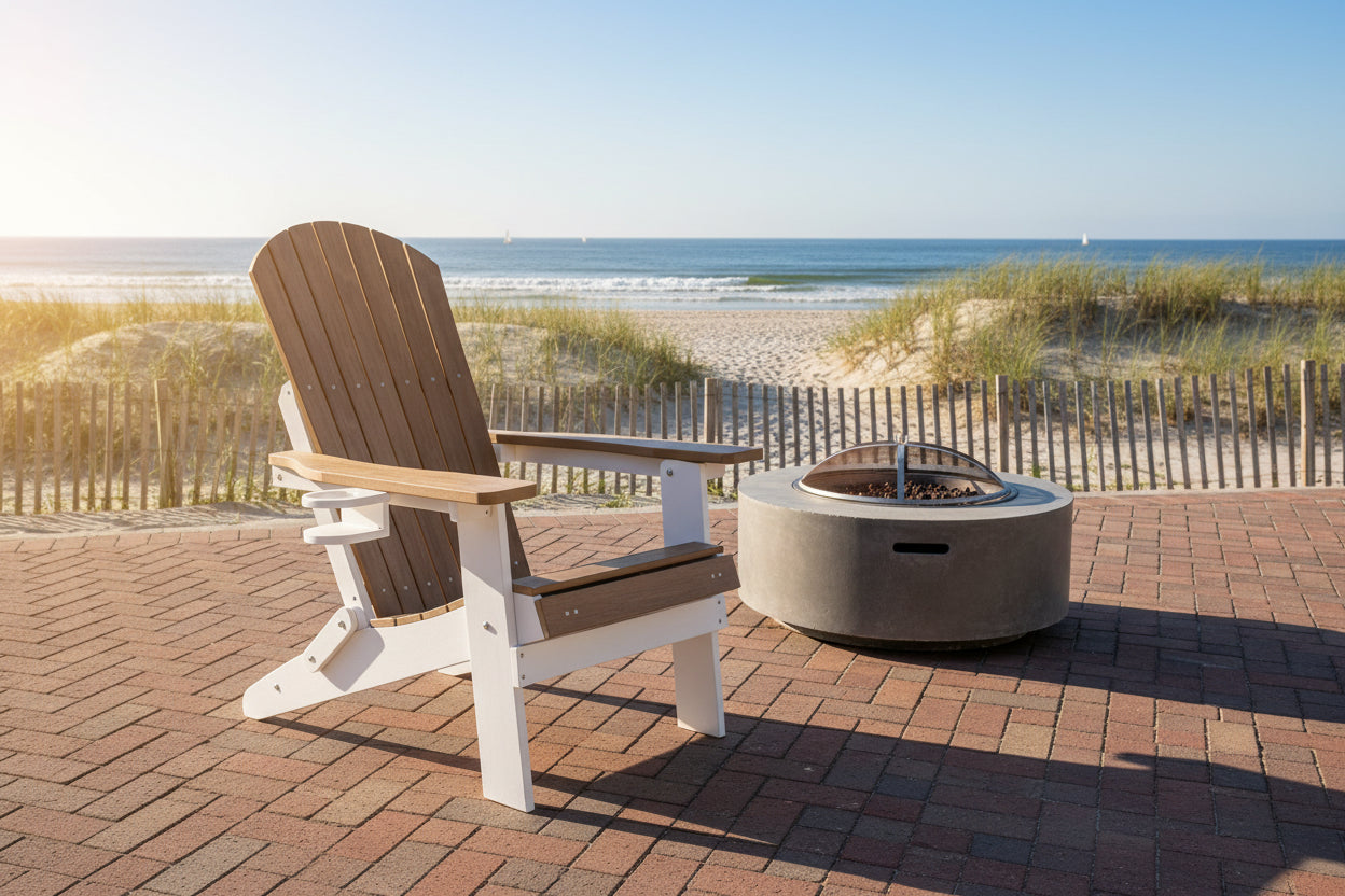 Folding Adirondack Chair with Built in Footrest & Cup/Wine Holders King Size