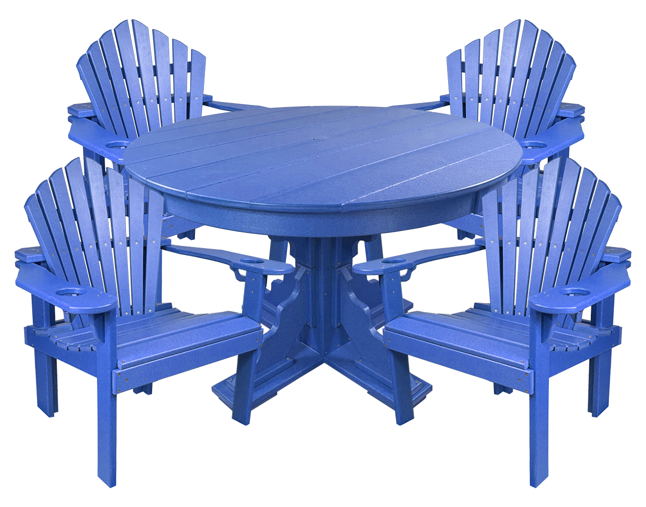 5-Piece 44”rd. Bridgewater Dining Set With Built In Cupholders