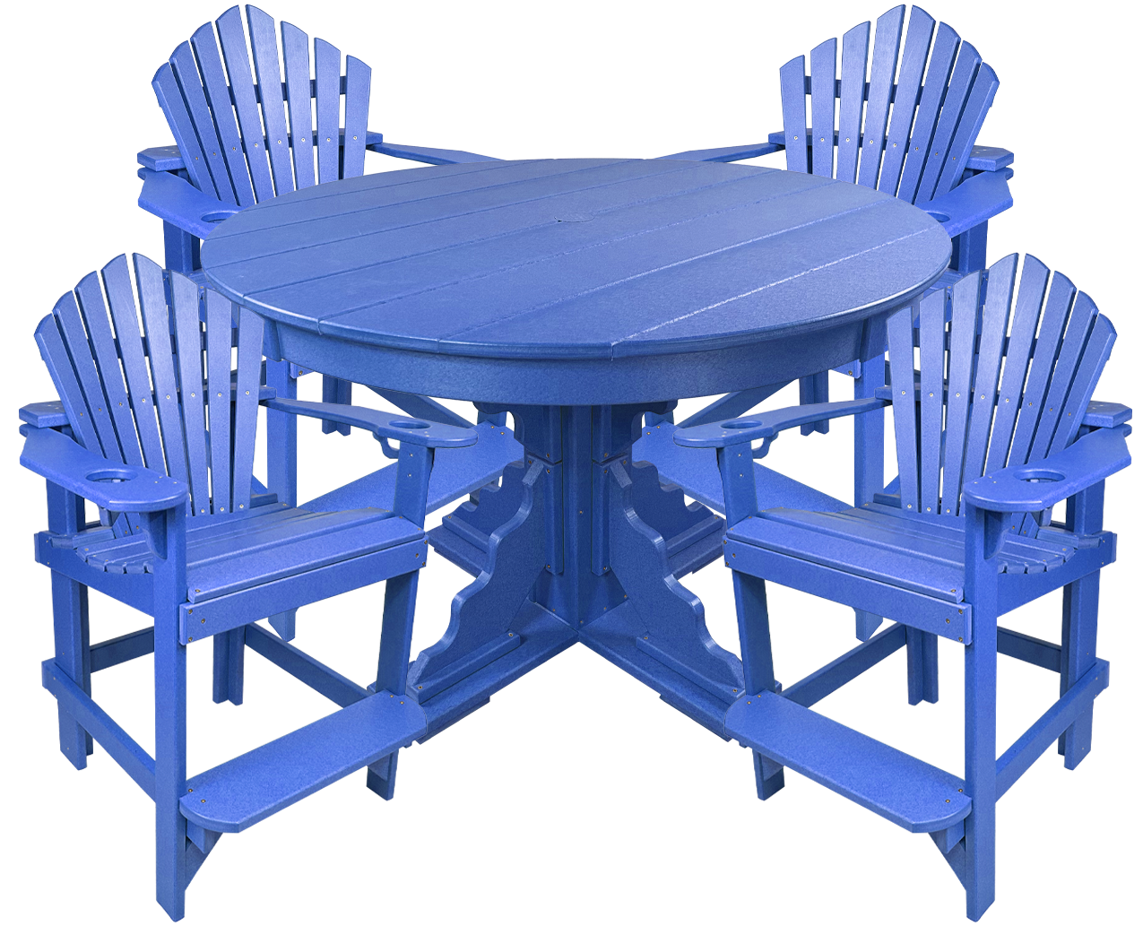 5-Piece 44”rd. Bridgewater Counter Set With Built In Cupholders