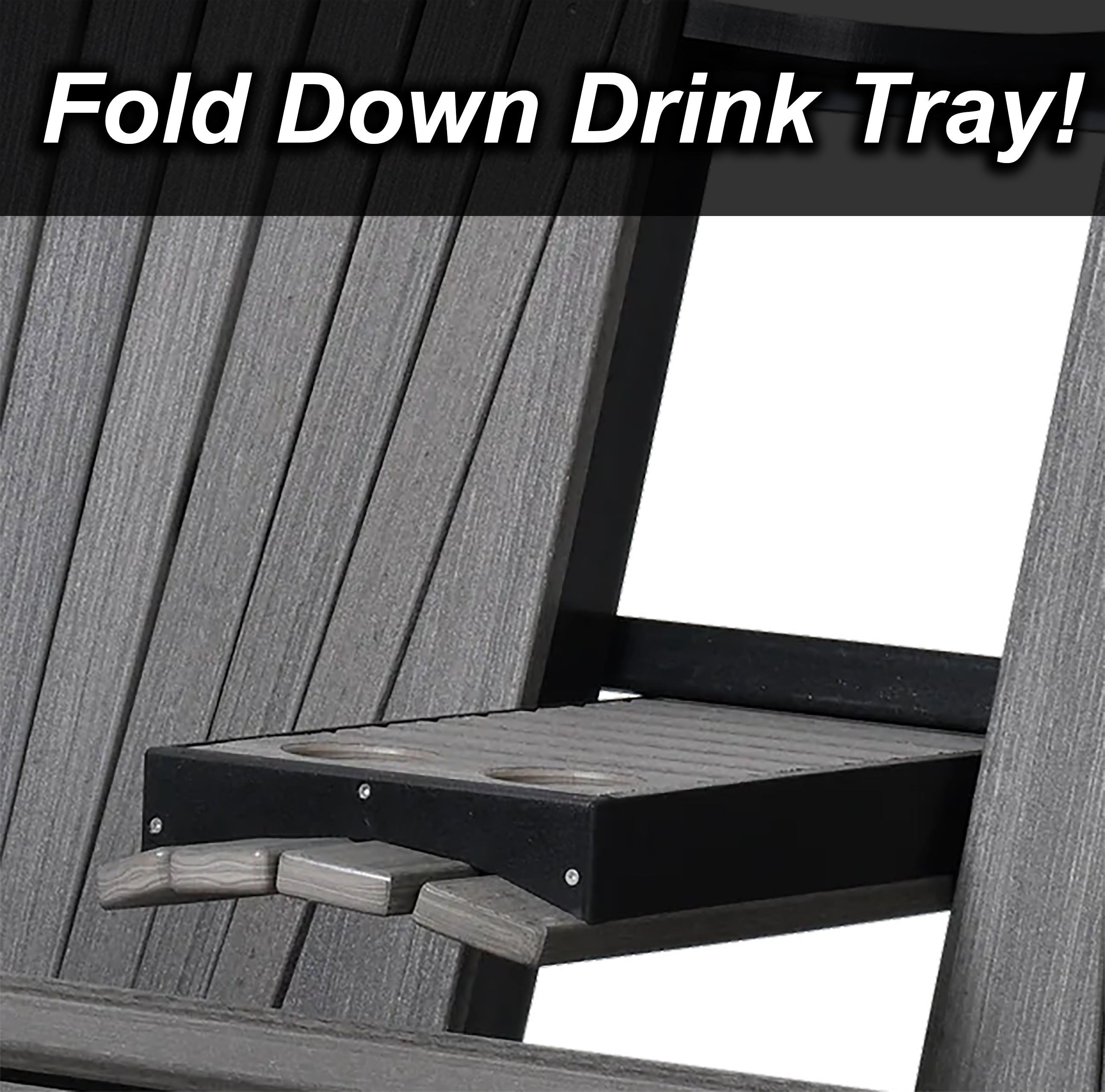 5'ft Porch Swing With Flip Down Tray - New