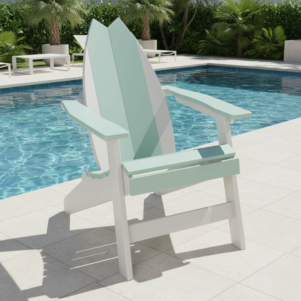 DuraWeather Poly SURFBOARD ADIRONDACK-TAIL CHAIR