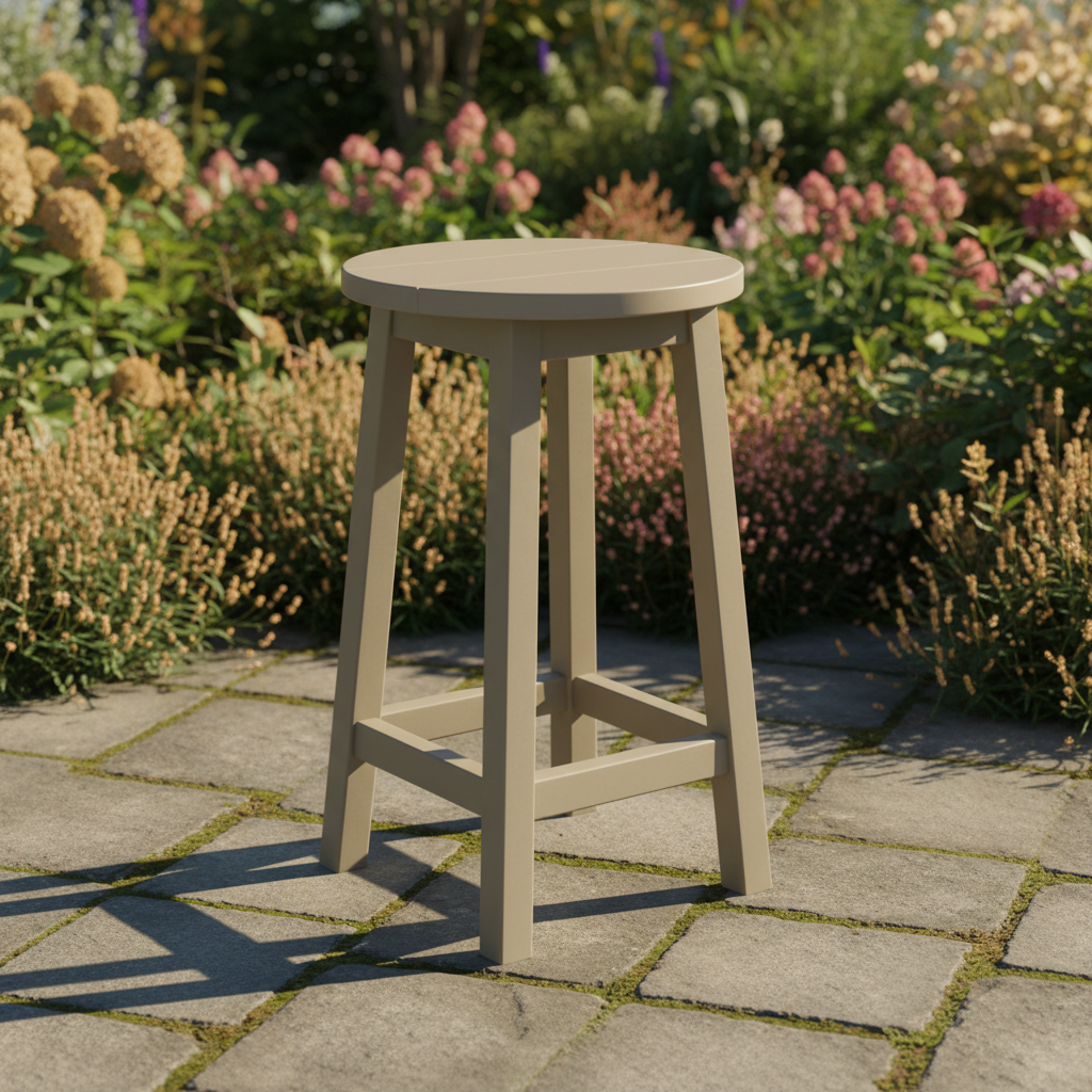DuraWeather Poly ROUND BAR STOOL