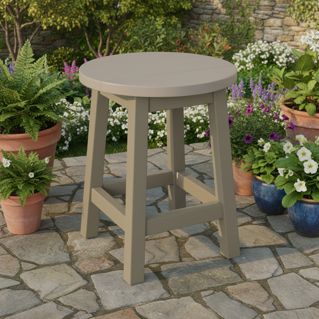 DuraWeather Poly ROUND BAR STOOL