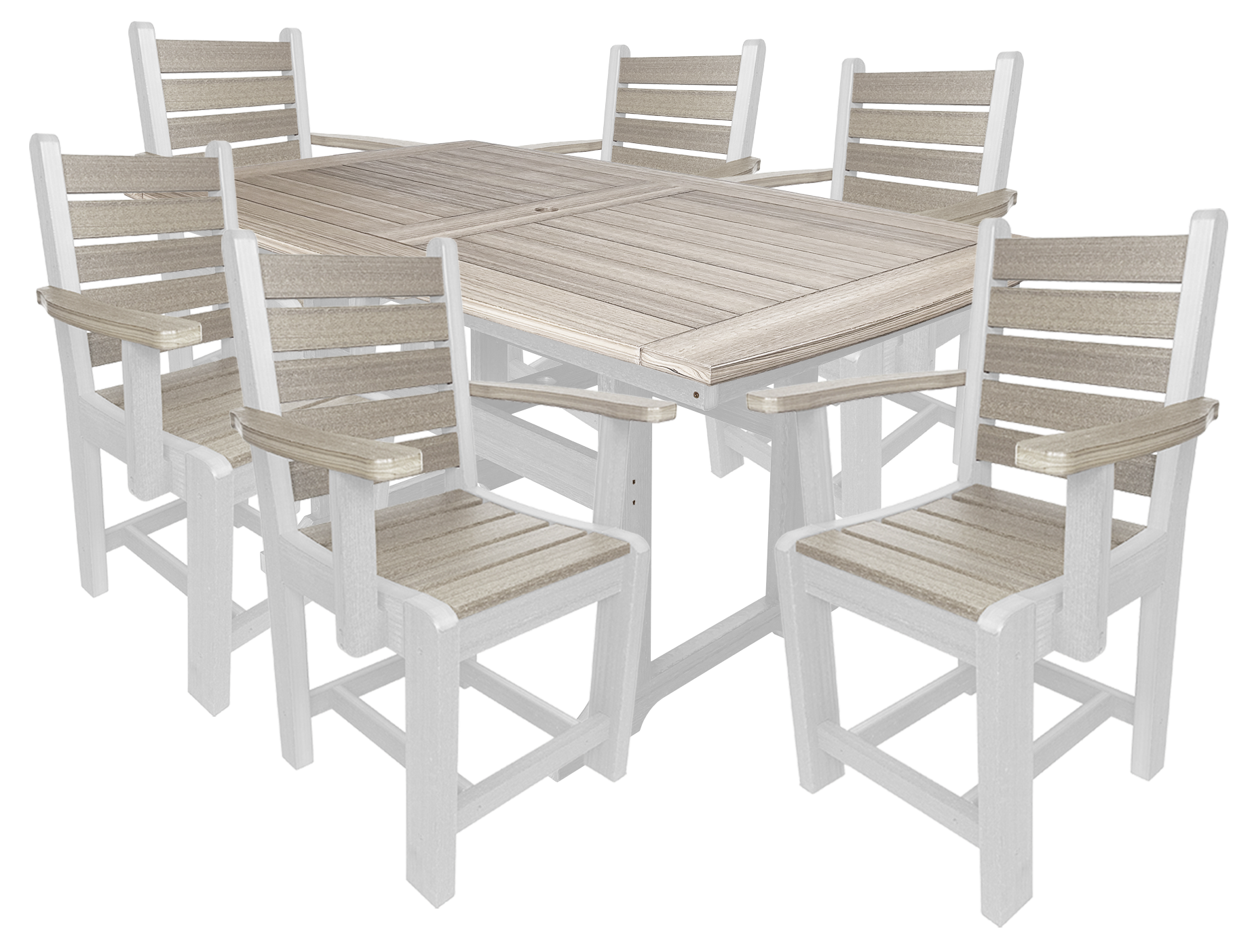 Ovation 7-Piece Dining Set (6) Arm Chairs