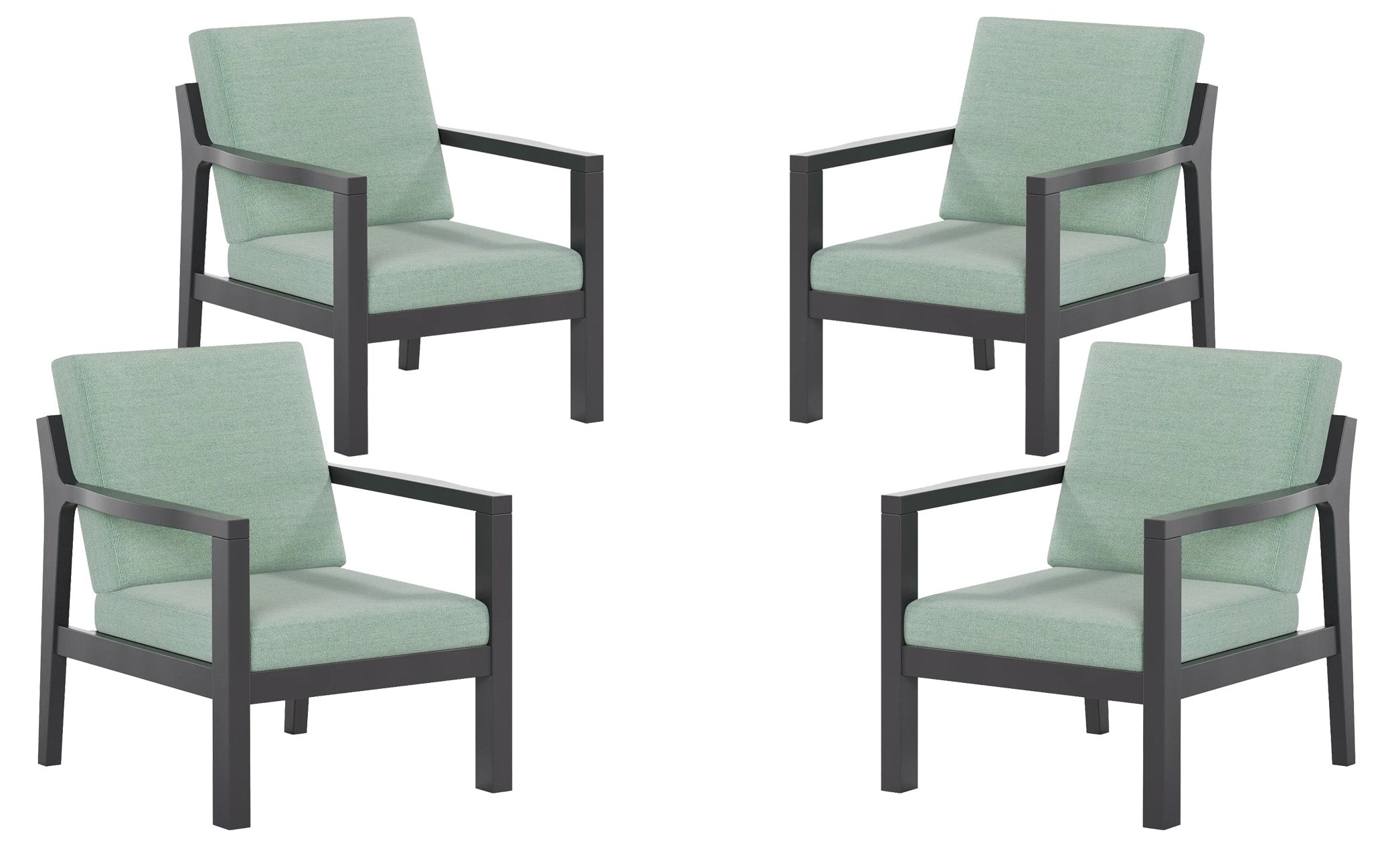 Set of 4 Mayfair Outdoor Lounge Chairs Sunbrella® Fabric