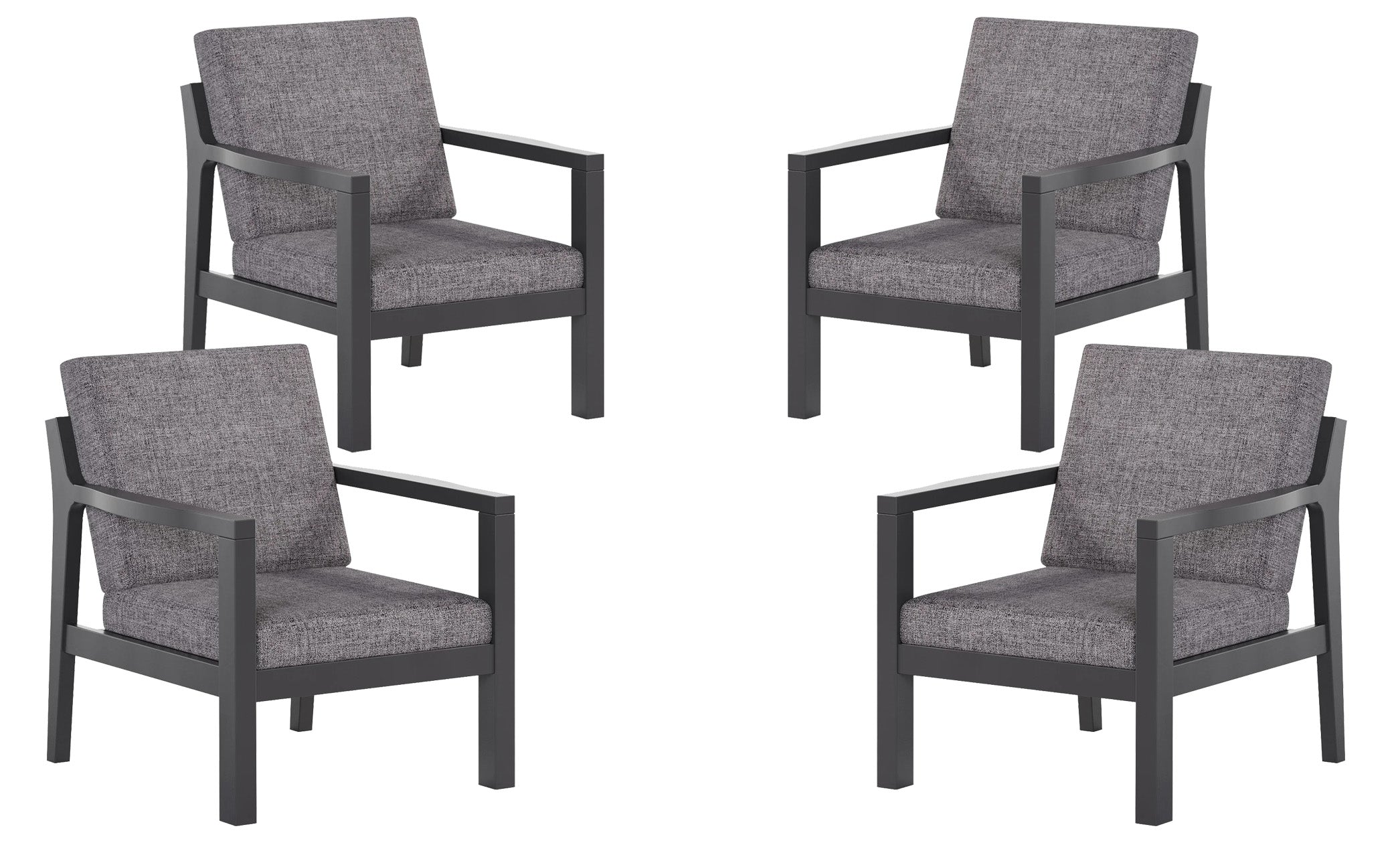 Set of 4 Mayfair Outdoor Lounge Chairs Sunbrella® Fabric