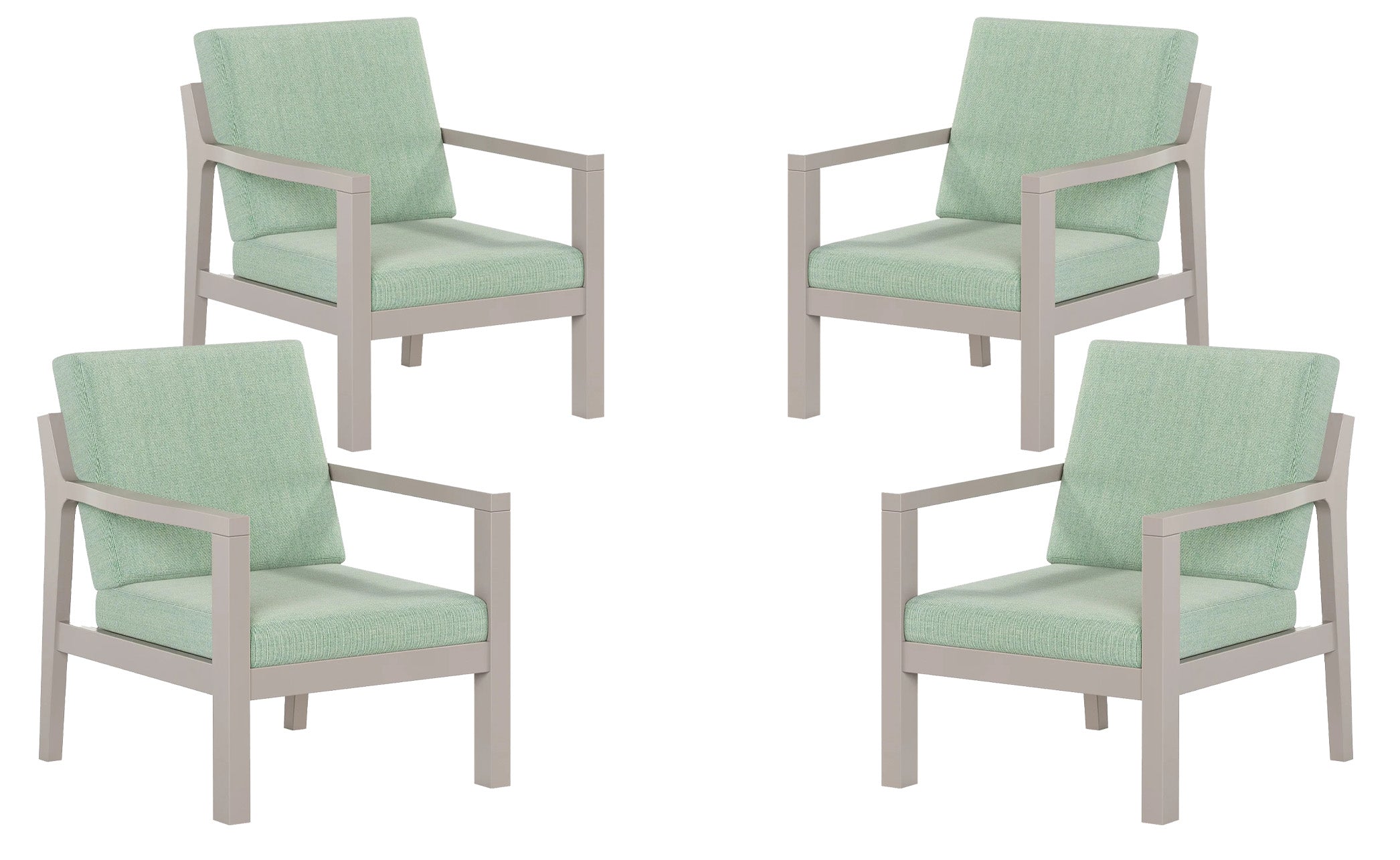 Set of 4 Mayfair Outdoor Lounge Chairs Sunbrella® Fabric