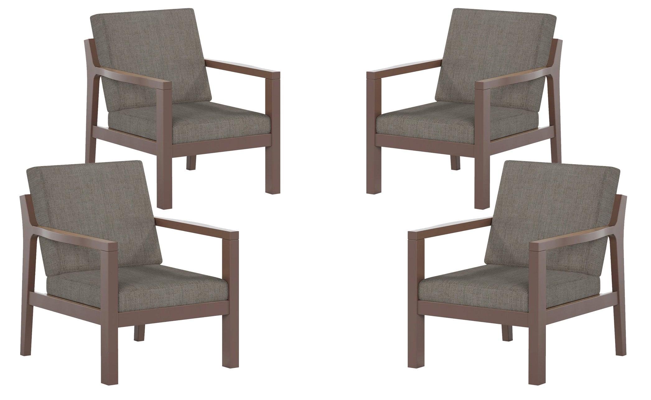 Set of 4 Mayfair Outdoor Lounge Chairs Sunbrella® Fabric