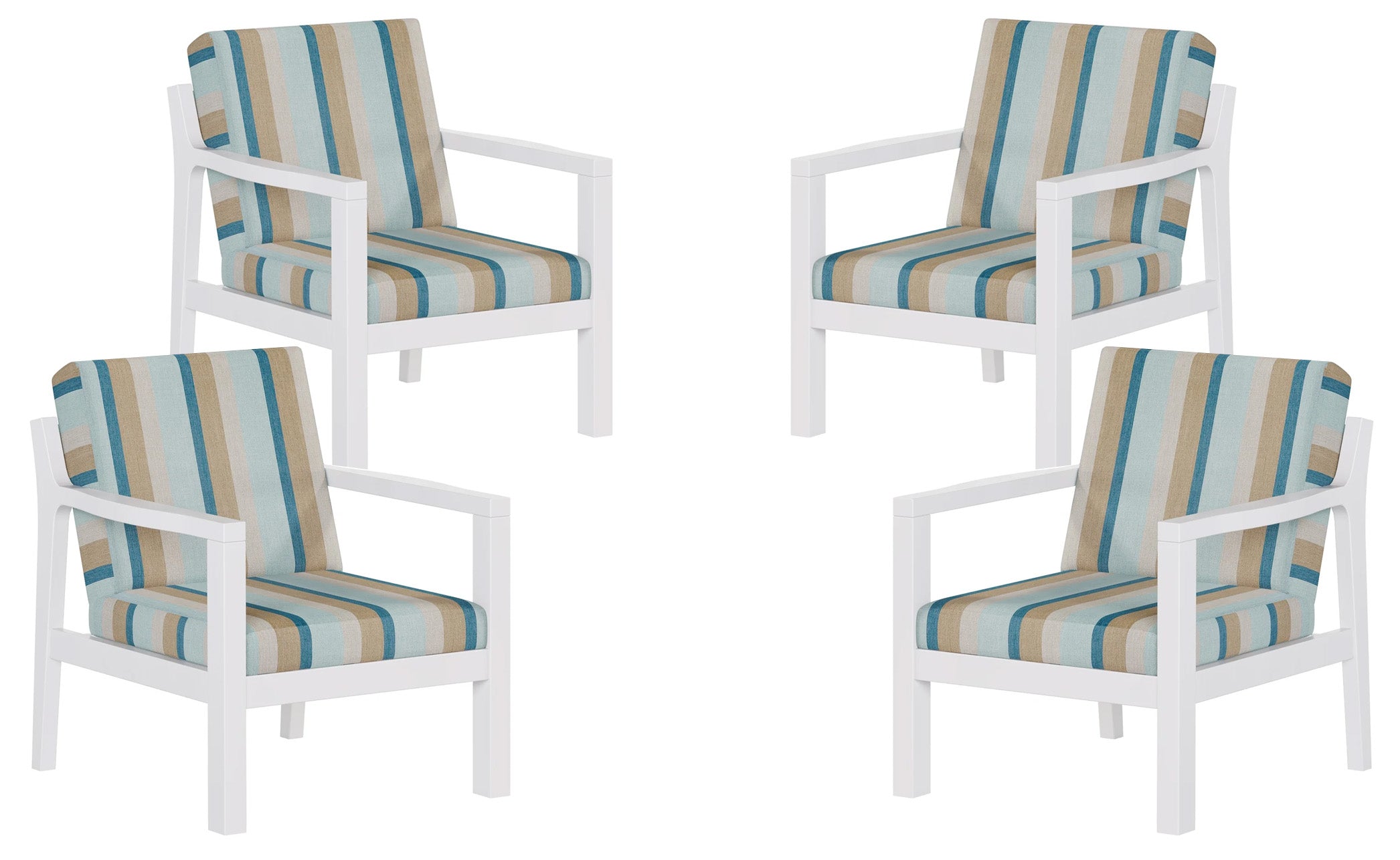 Set of 4 Mayfair Outdoor Lounge Chairs Sunbrella® Fabric