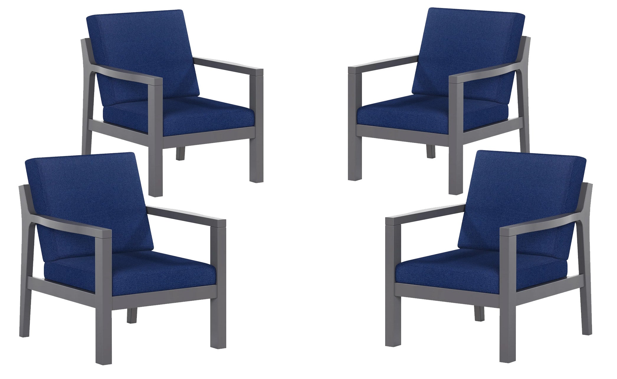 Set of 4 Mayfair Outdoor Lounge Chairs Sunbrella® Fabric