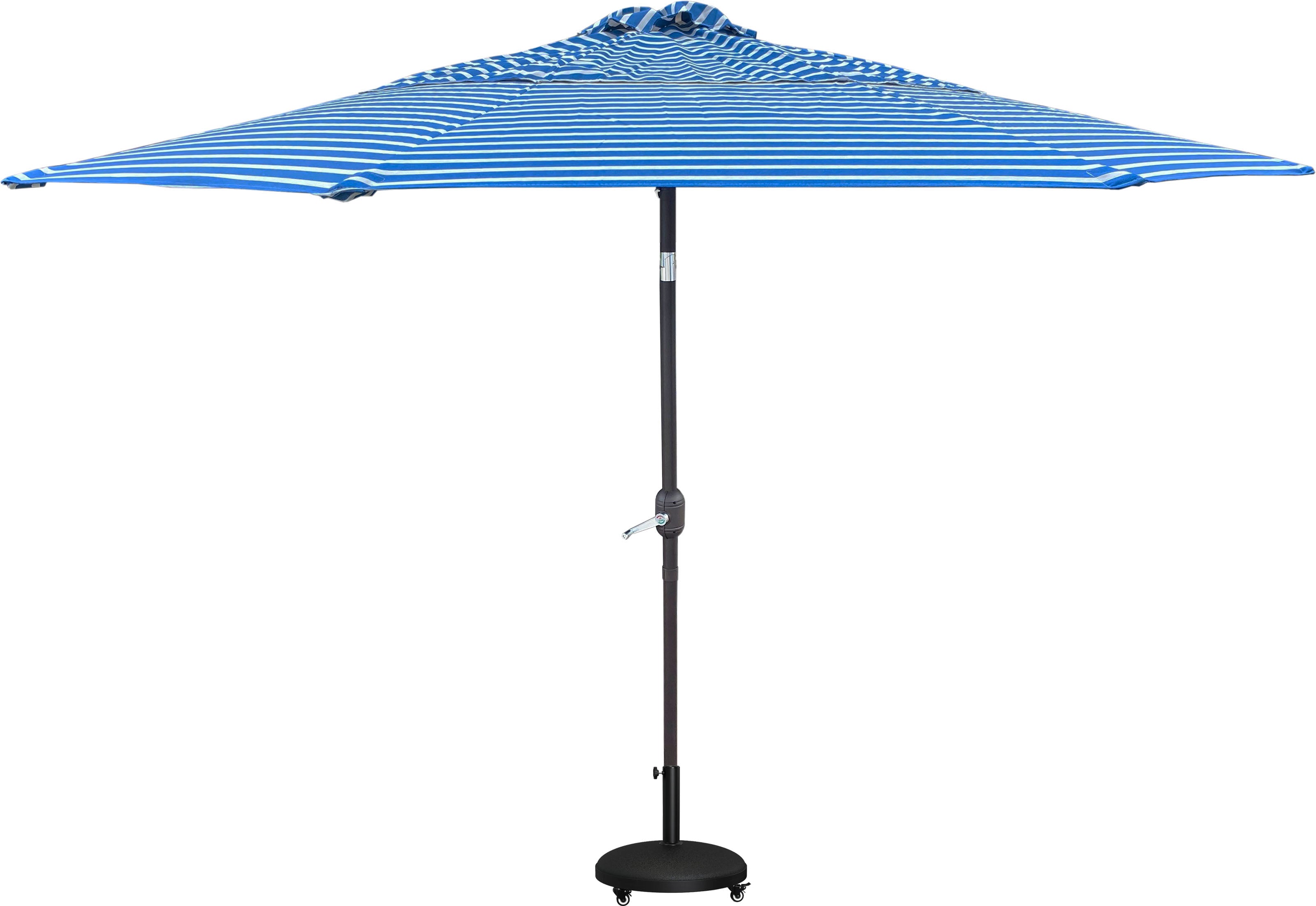 DURAWEATHER POLY® 9'ft Patio Umbrella Push Button Tilt Double Wind Vents Includes Base in Sunbrella Fabrics