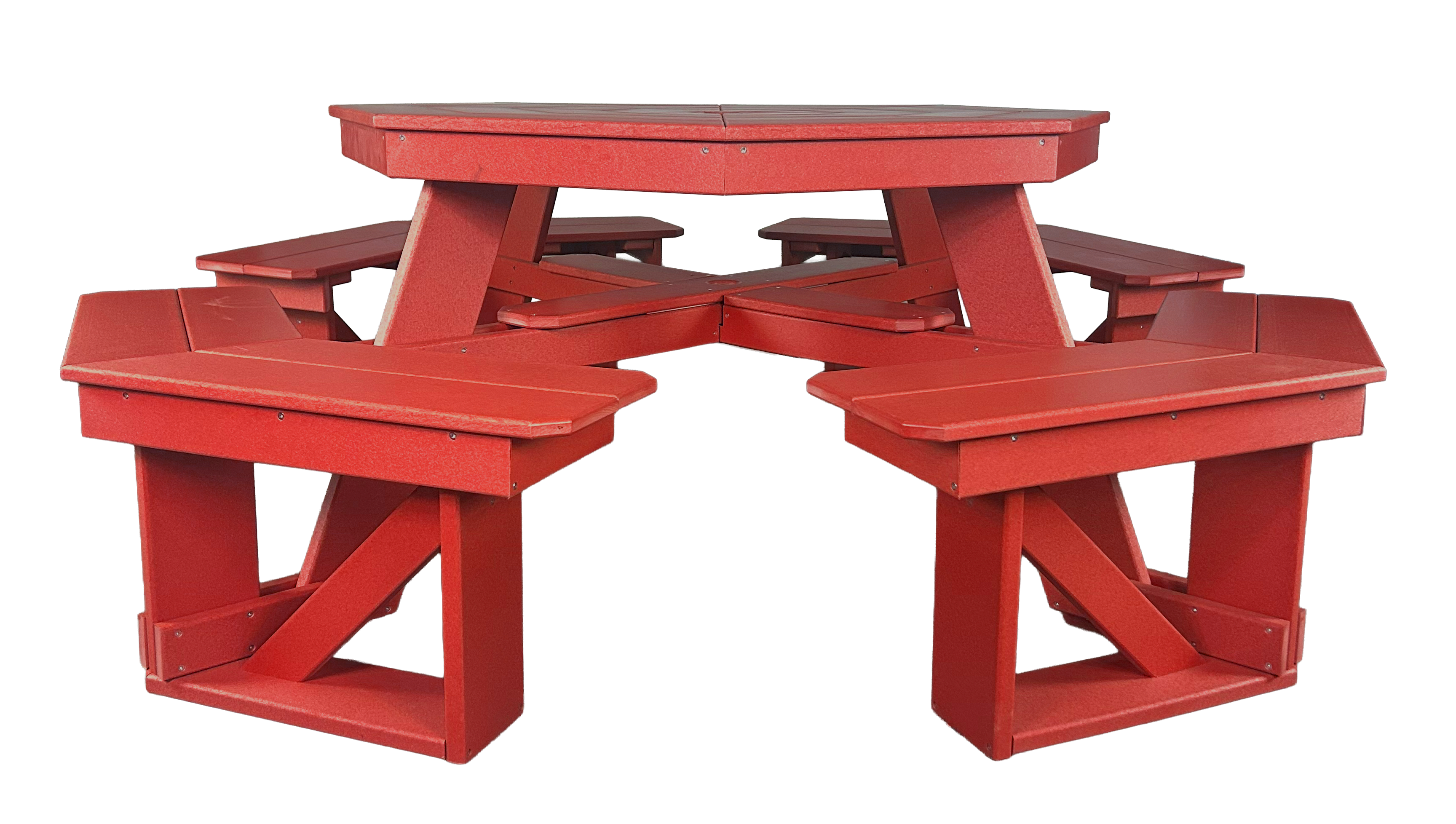 8-Person Hillside Octagon Table With Umbrella Hole & Plug