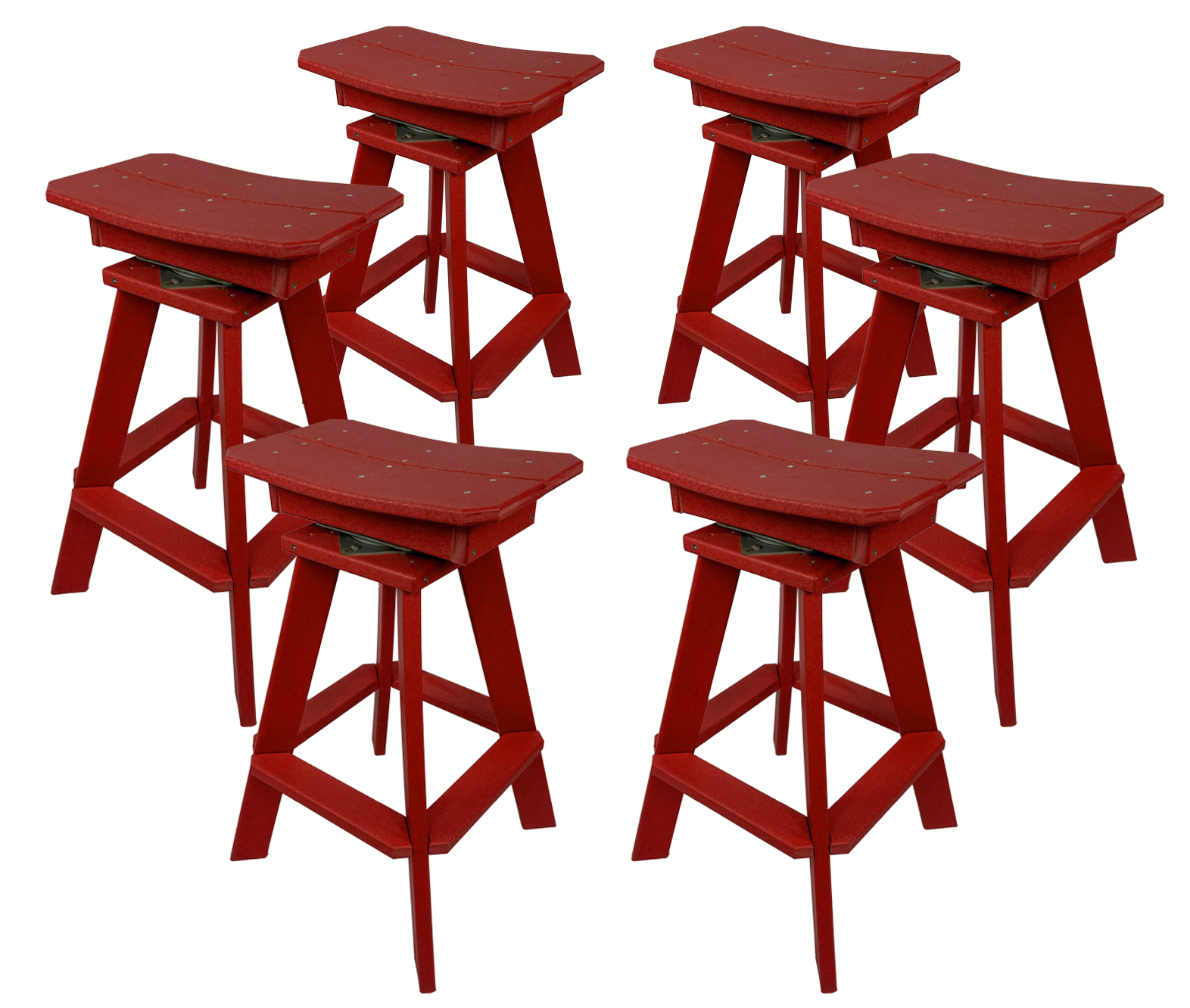 Set of 6 - Swivel Saddle Bar Stools