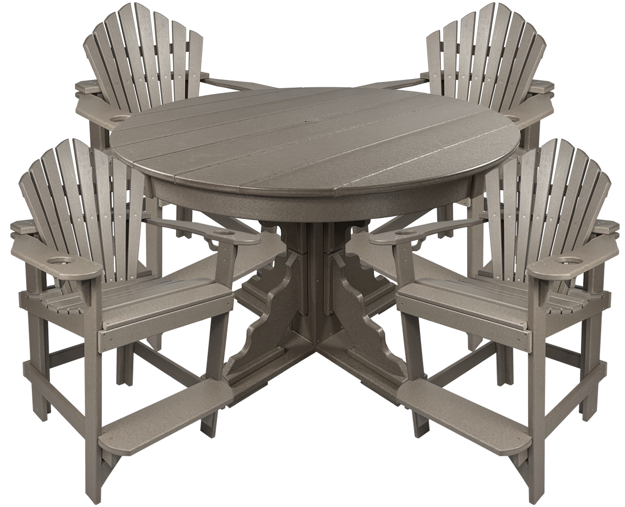 5-Piece 44”rd. Bridgewater Counter Set With Built In Cupholders