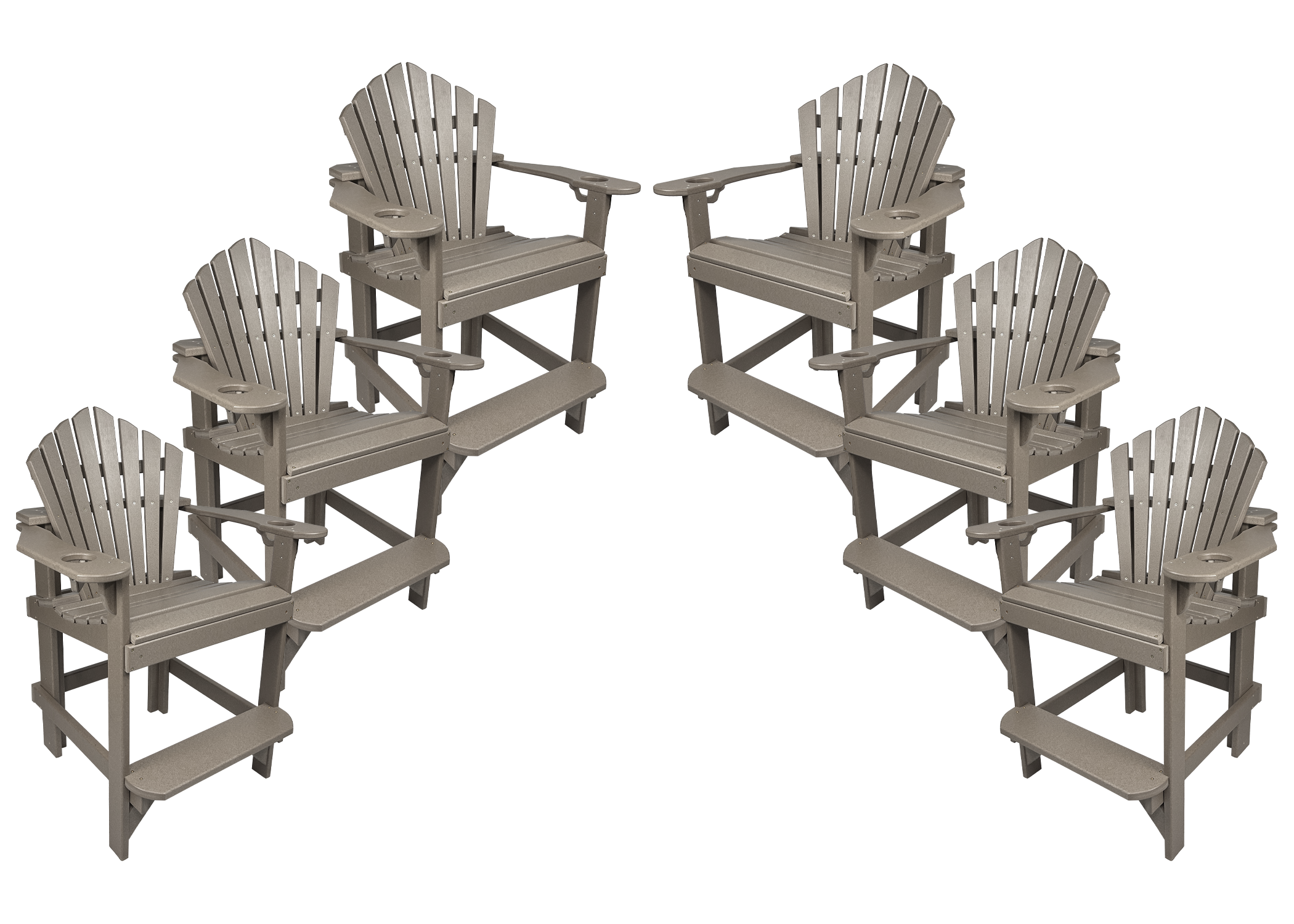 Set of 6 - Bridgewater Counter Chairs With Built In Cupholders
