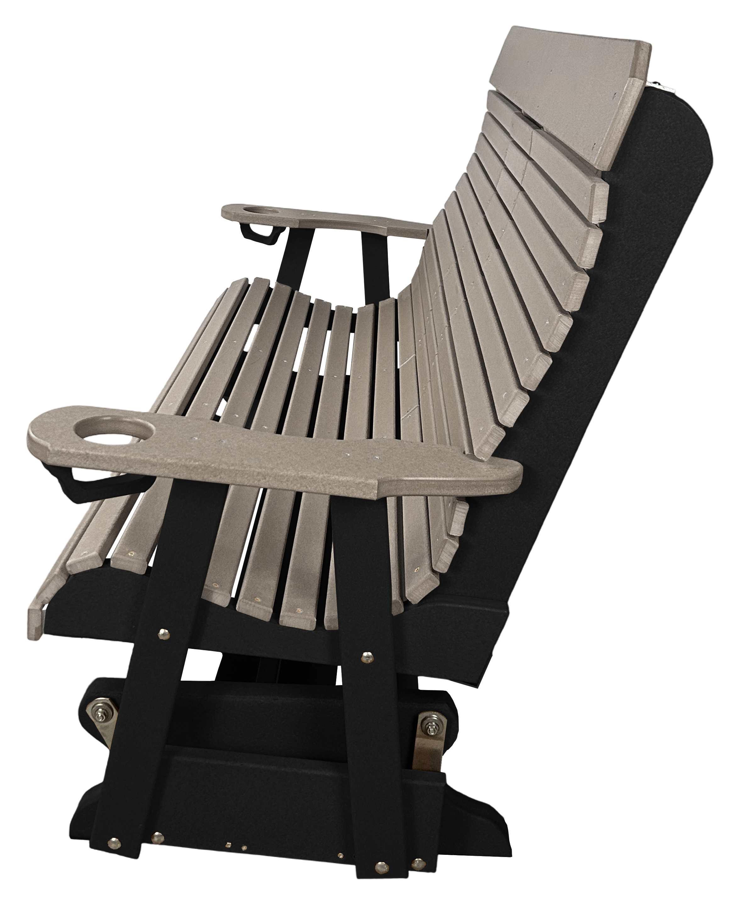 5’ft Rolled Back Loveseat Glider With Fold Down Console