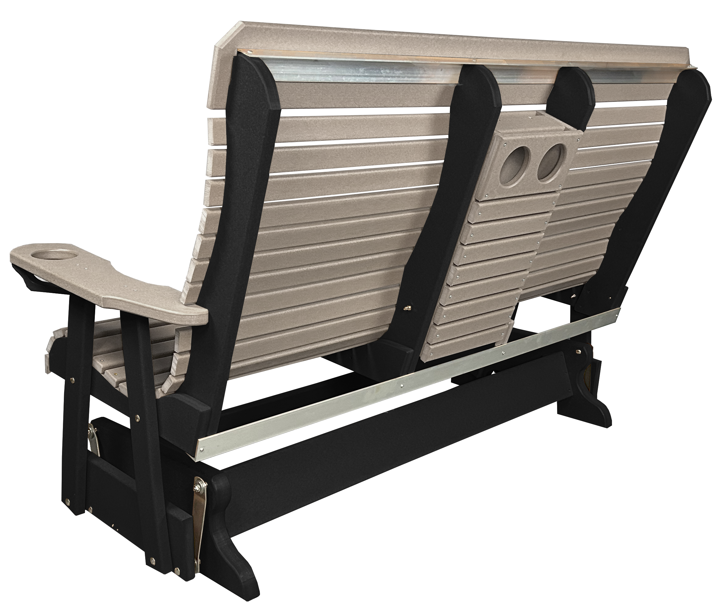 5’ft Rolled Back Loveseat Glider With Fold Down Console