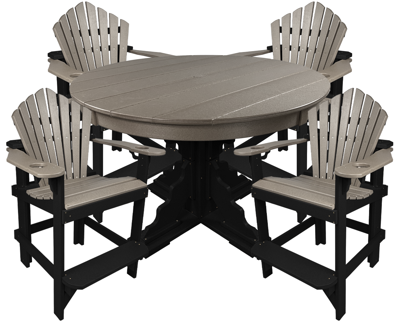 5-Piece 44”rd. Bridgewater Counter Set With Built In Cupholders