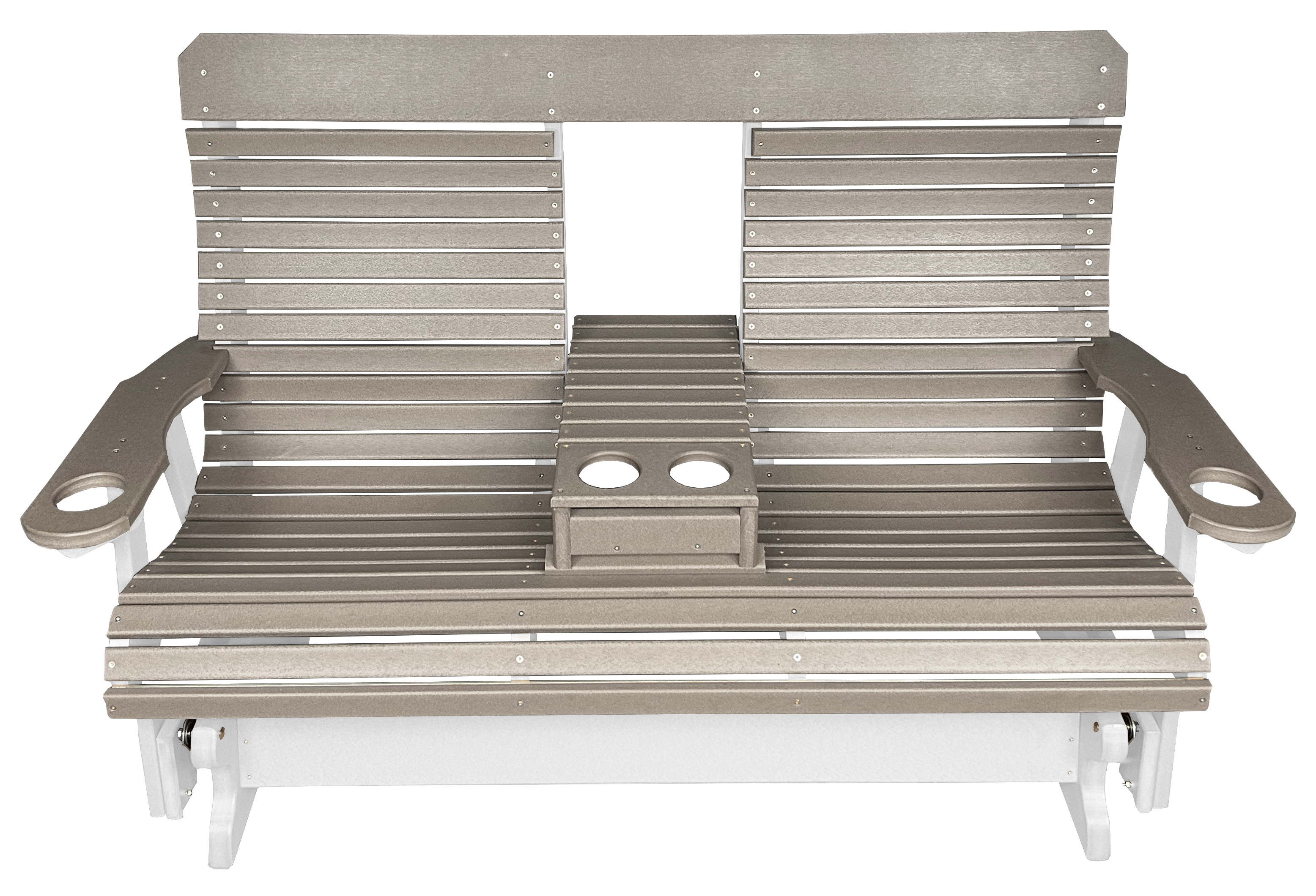 5’ft Rolled Back Loveseat Glider With Fold Down Console