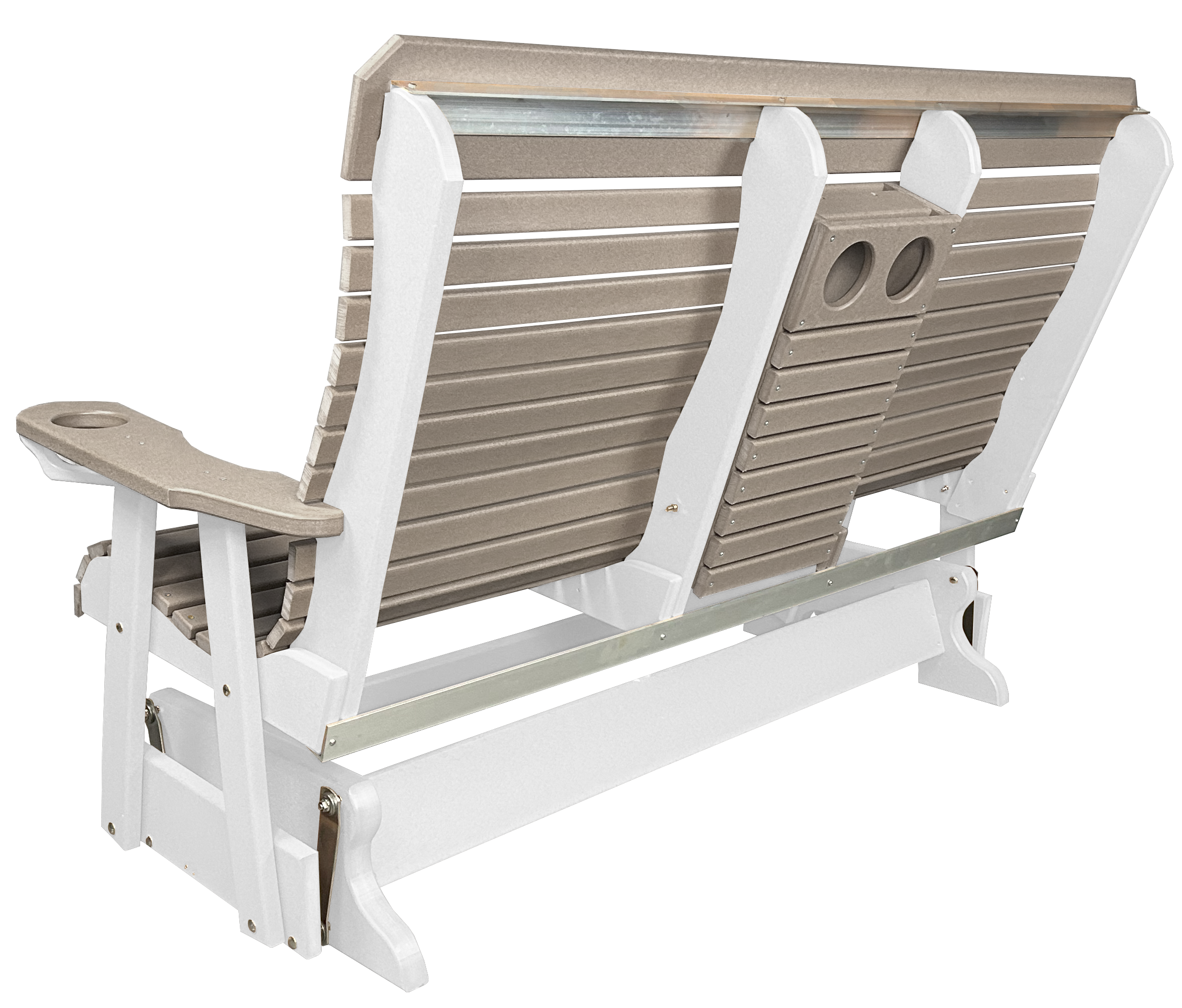 5’ft Rolled Back Loveseat Glider With Fold Down Console