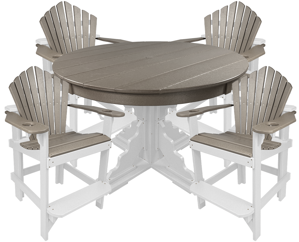 5-Piece 44”rd. Bridgewater Counter Set With Built In Cupholders