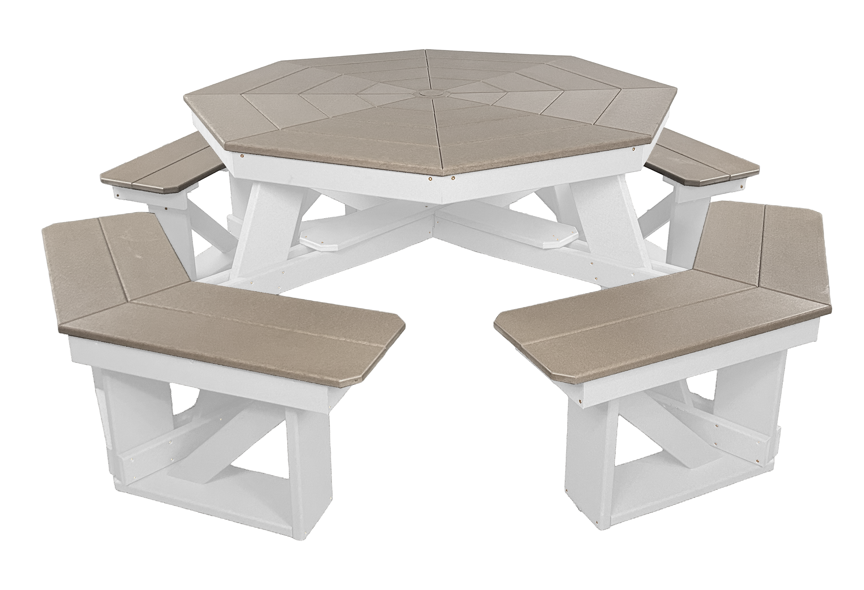 8-Person Hillside Octagon Table With Umbrella Hole & Plug