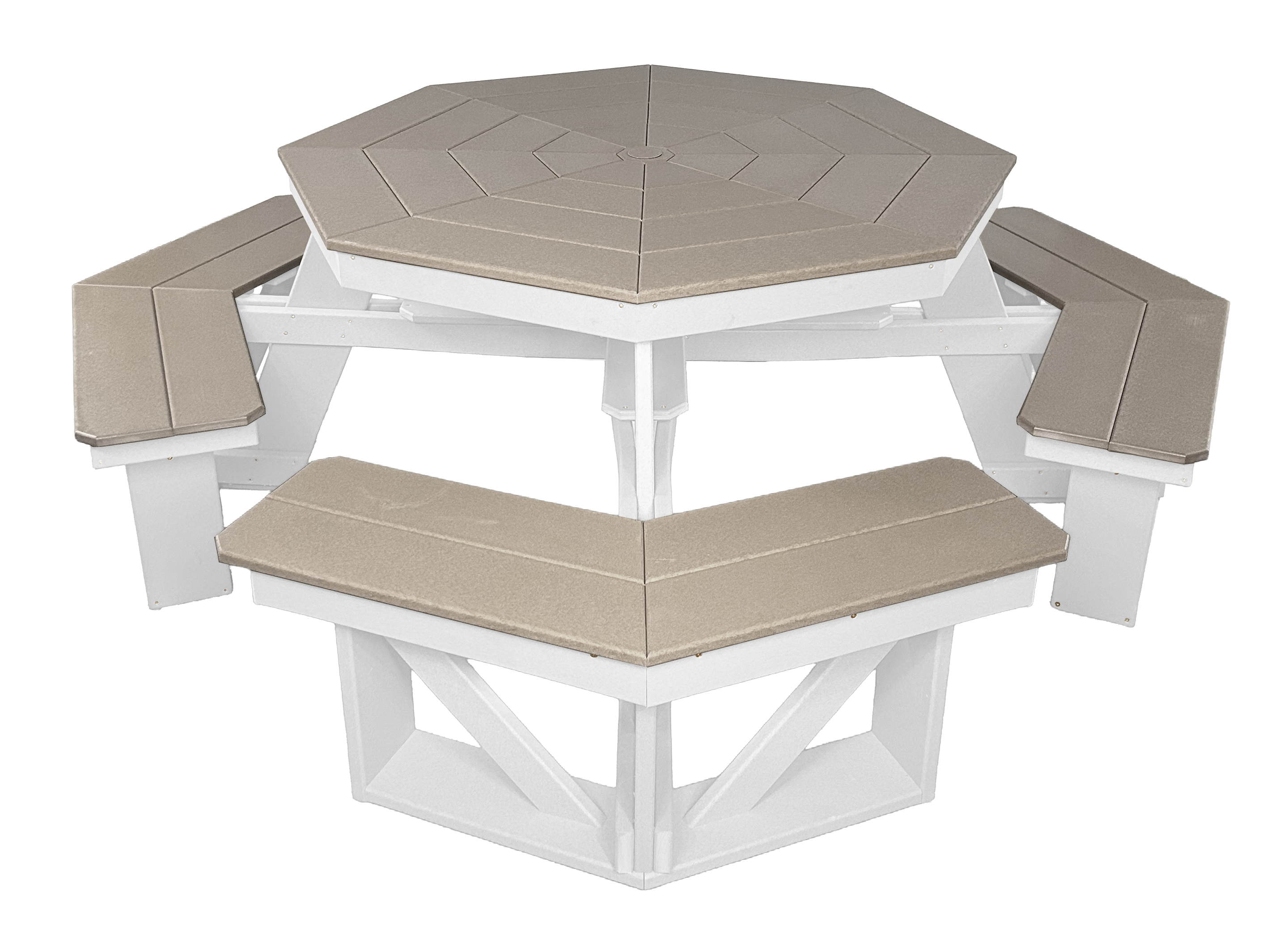 8-Person Hillside Octagon Table With Umbrella Hole & Plug