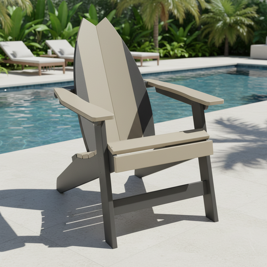 DuraWeather Poly SURFBOARD ADIRONDACK-TAIL CHAIR