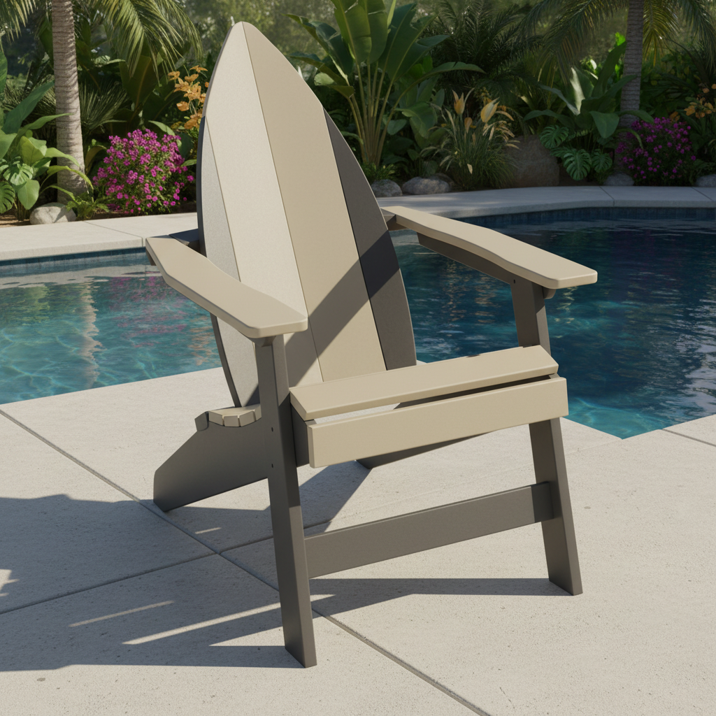 DuraWeather Poly SURFBOARD ADIRONDACK-NOSE CHAIR