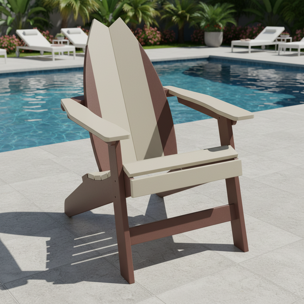 DuraWeather Poly SURFBOARD ADIRONDACK-TAIL CHAIR
