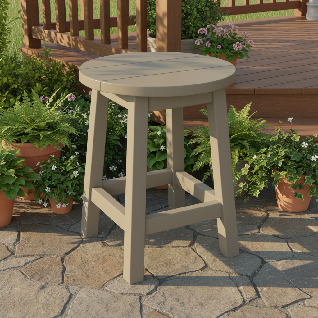 DuraWeather Poly ROUND BAR STOOL