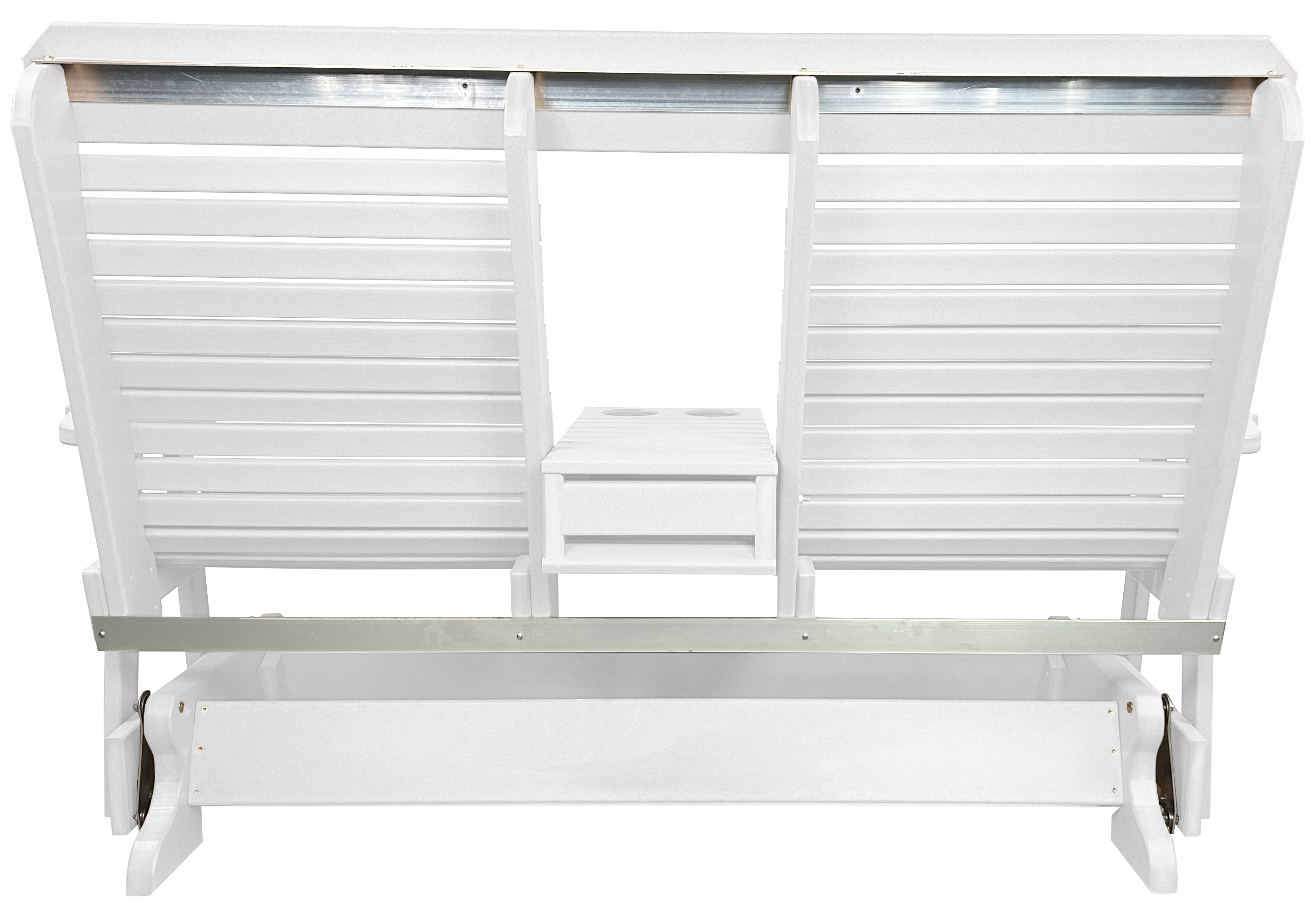 5’ft Rolled Back Loveseat Glider With Fold Down Console