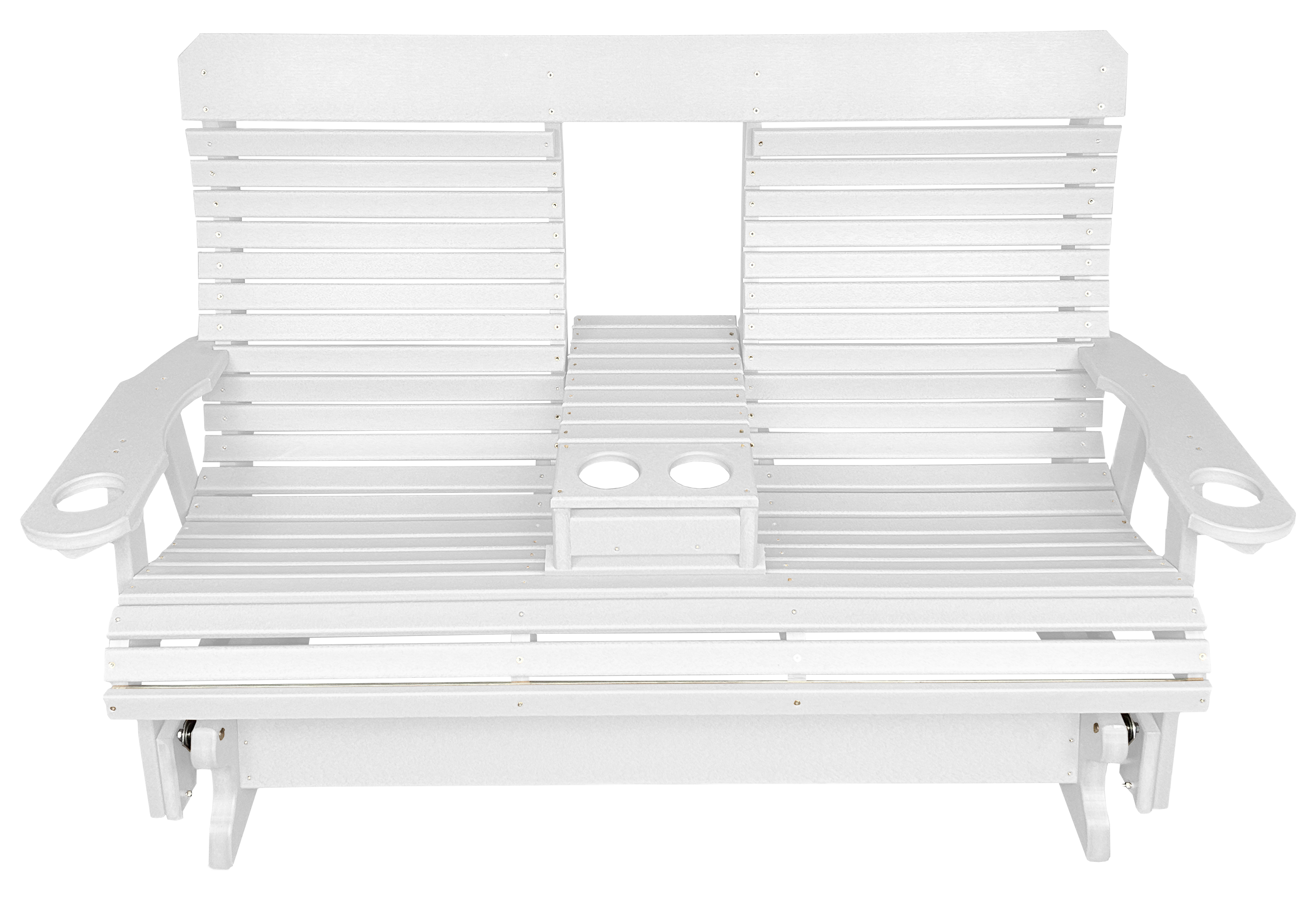 5’ft Rolled Back Loveseat Glider With Fold Down Console