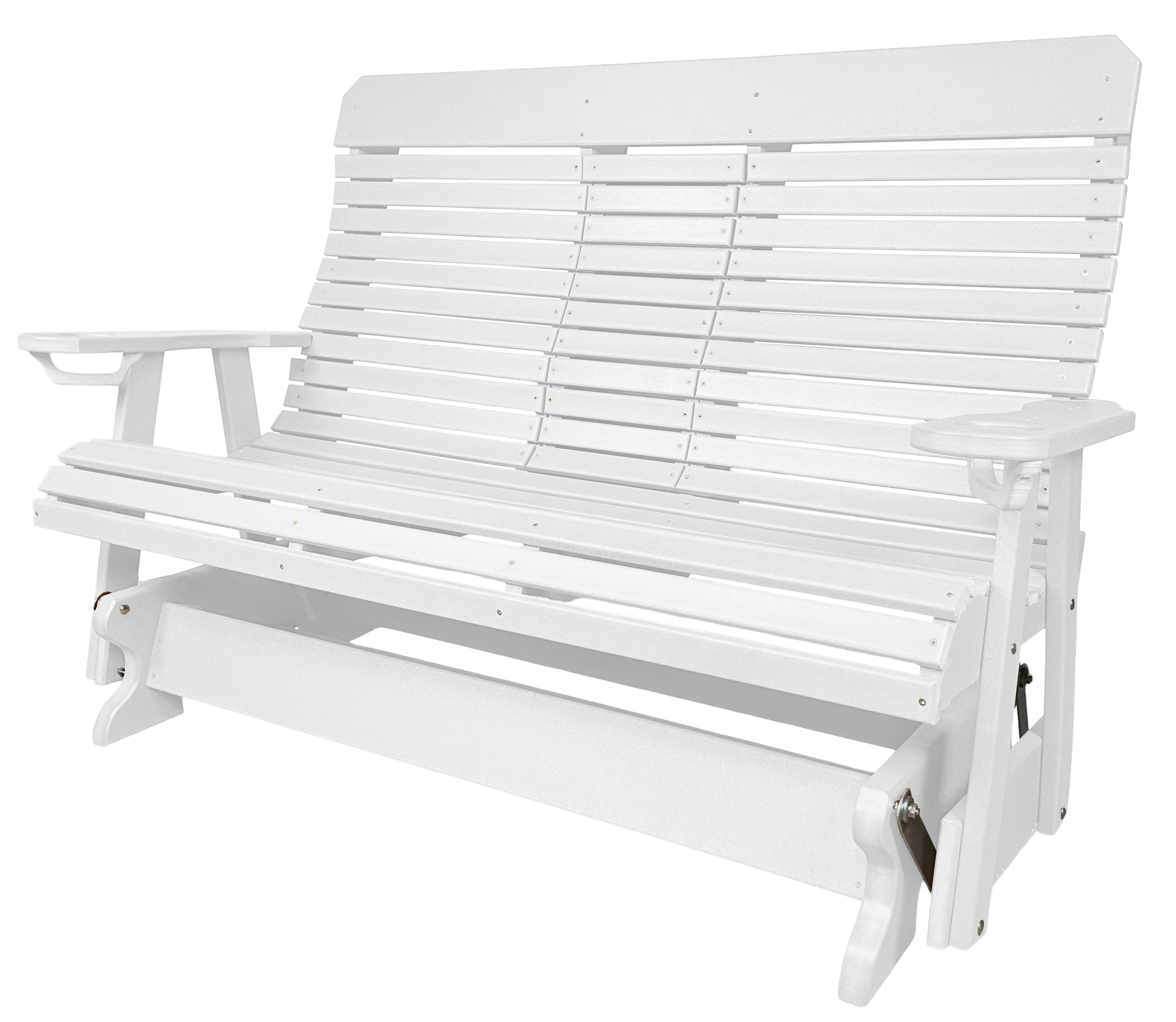 5’ft Rolled Back Loveseat Glider With Fold Down Console