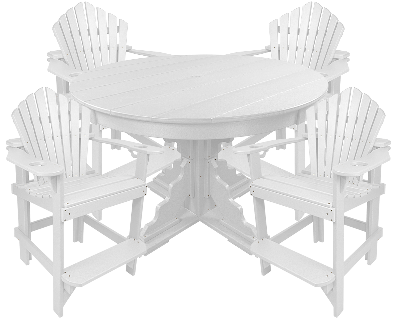 5-Piece 44”rd. Bridgewater Counter Set With Built In Cupholders
