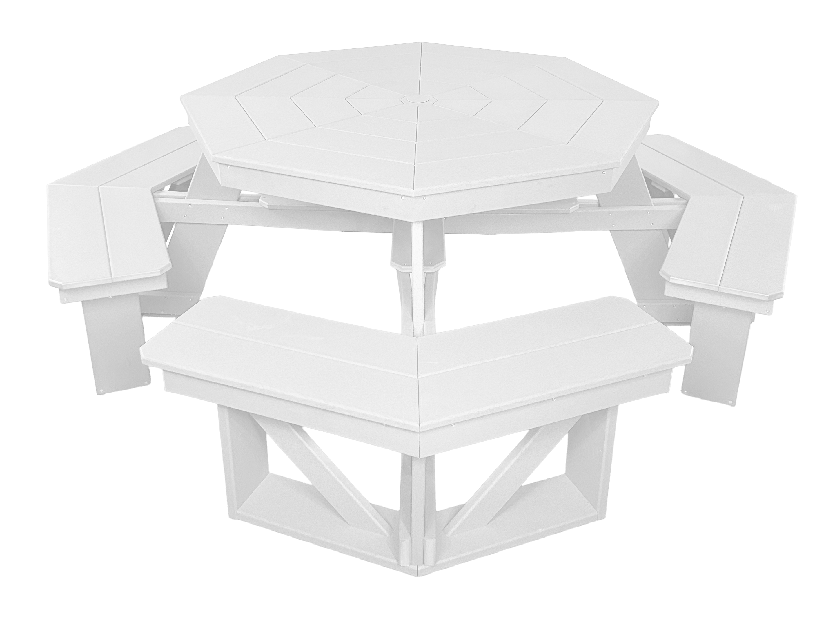 8-Person Hillside Octagon Table With Umbrella Hole & Plug