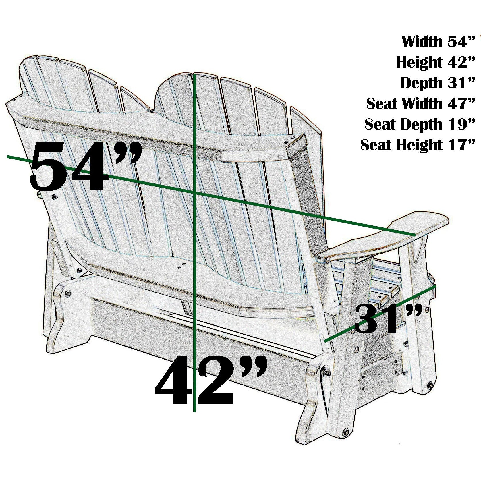 outdoor double glider rocker duraweather polywood allweather rustic furniture