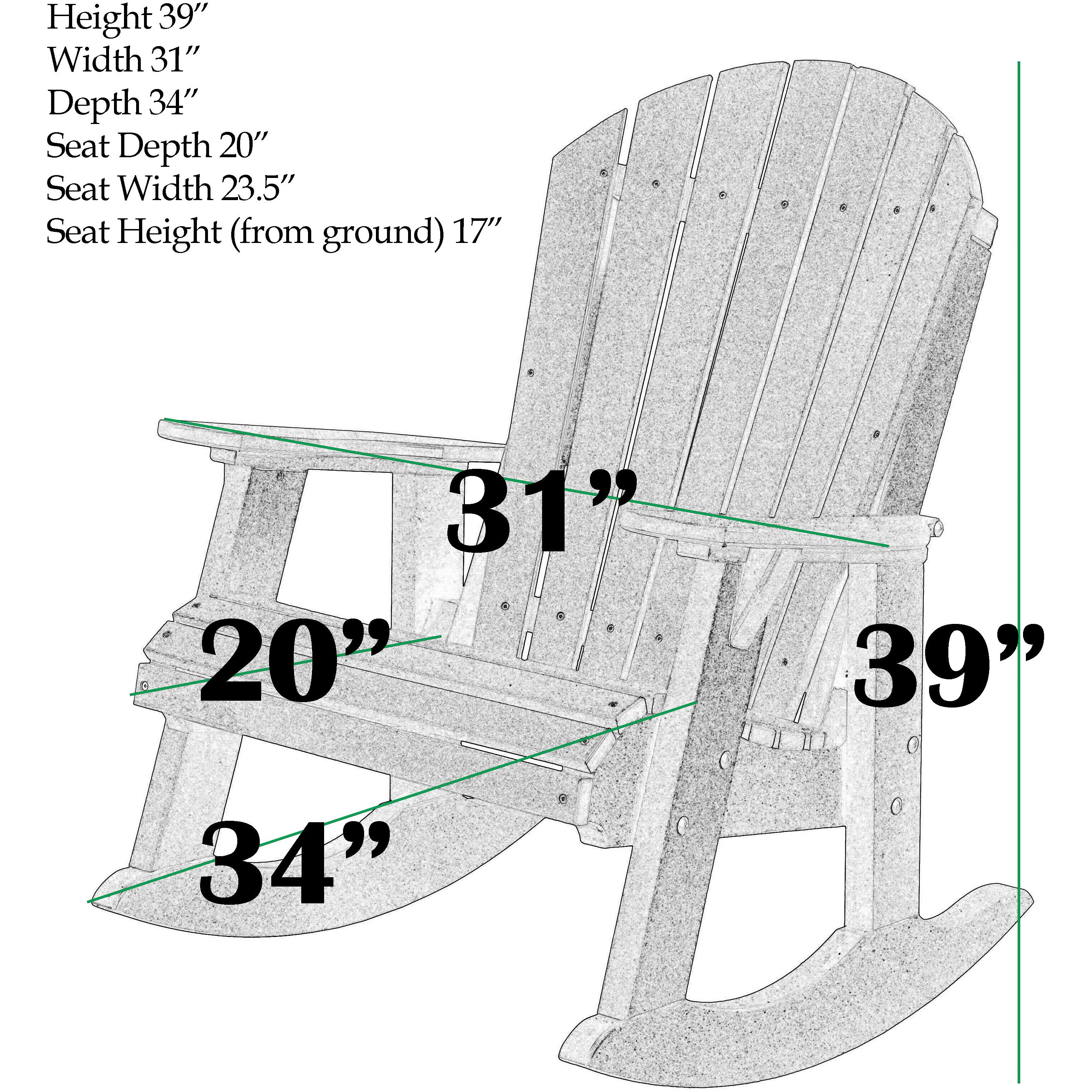 Adirondack Porch Rockers with Two Tier End Table