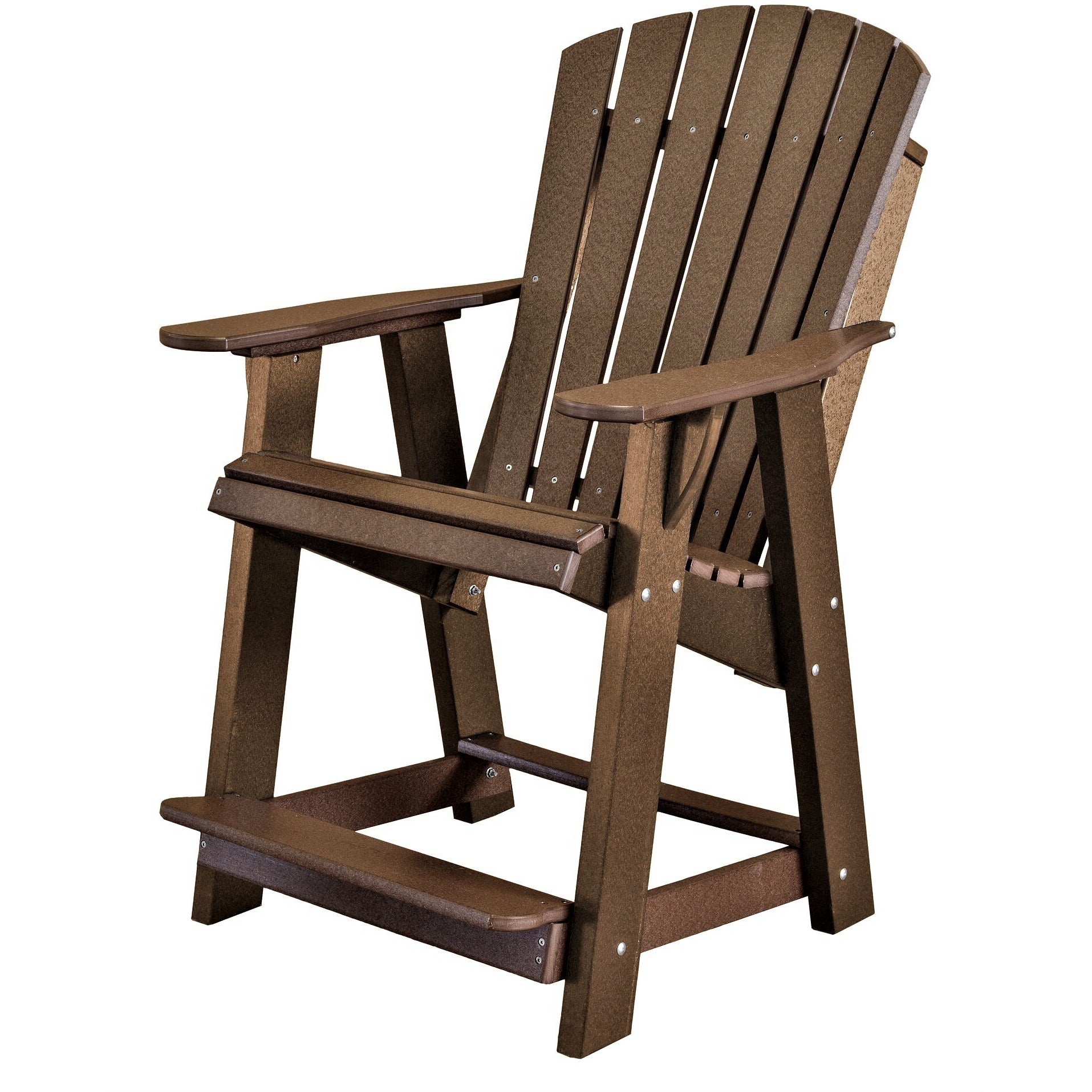 duraweather polywood patio furniture brown counter bar height adirondack chair 