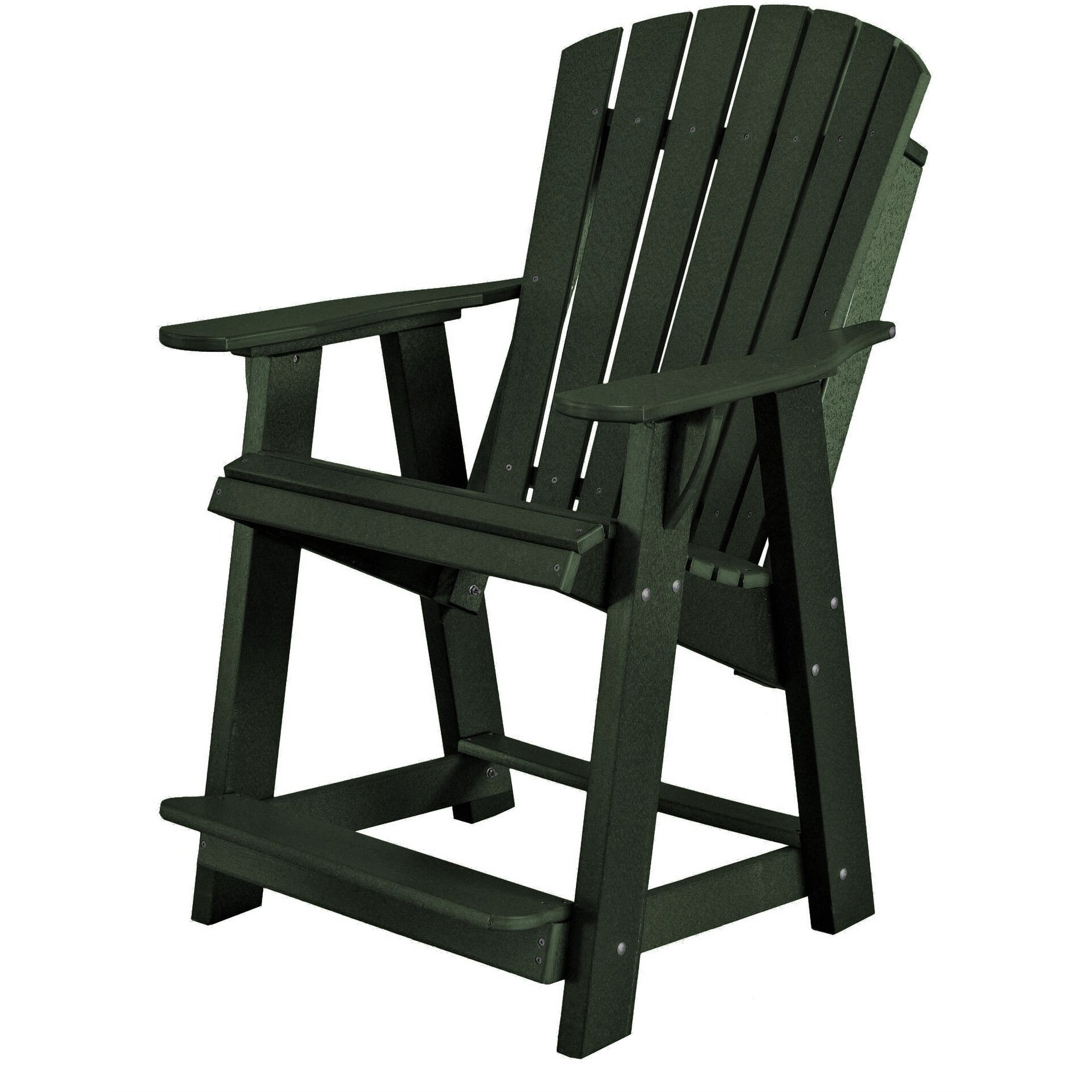 dark green duraweather richmond adirondack counter chair all weather poly wood