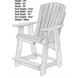  duraweather richmond adirondack counter chair dimensional photo all weather poly wood