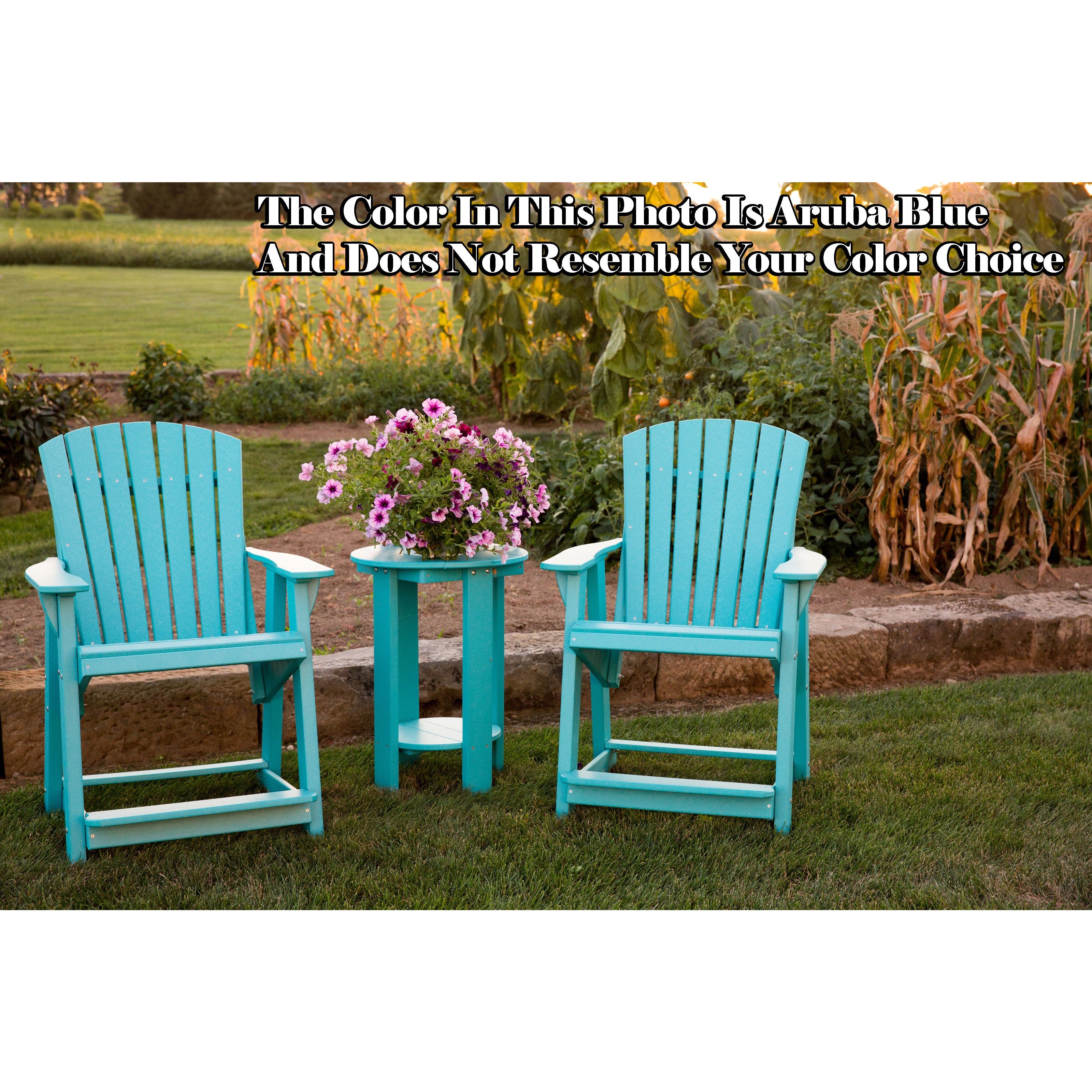 duraweather polywood patio furniture counter bar height adirondack chair 