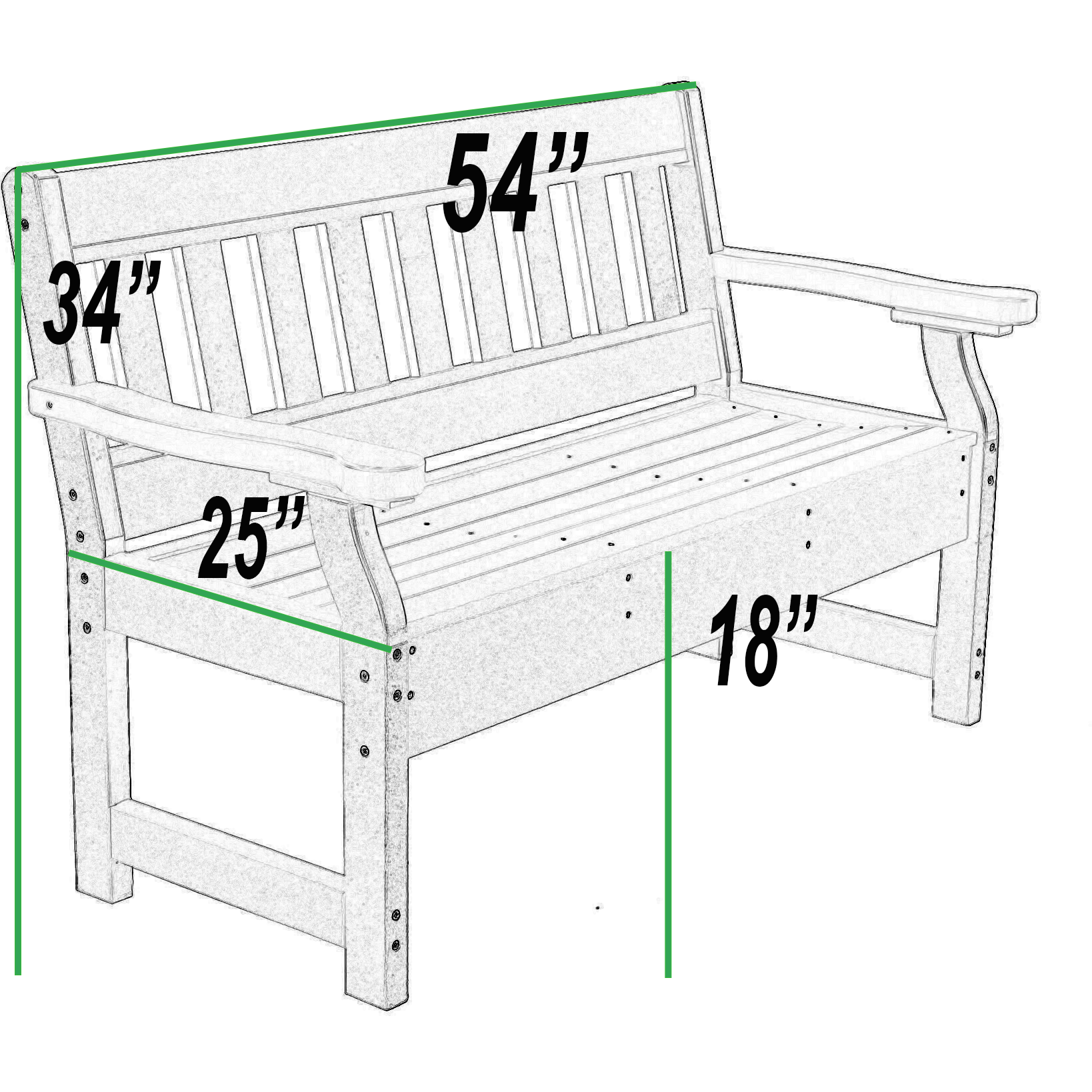 DuraWeather Poly ENGLISH Garden Mission Bench