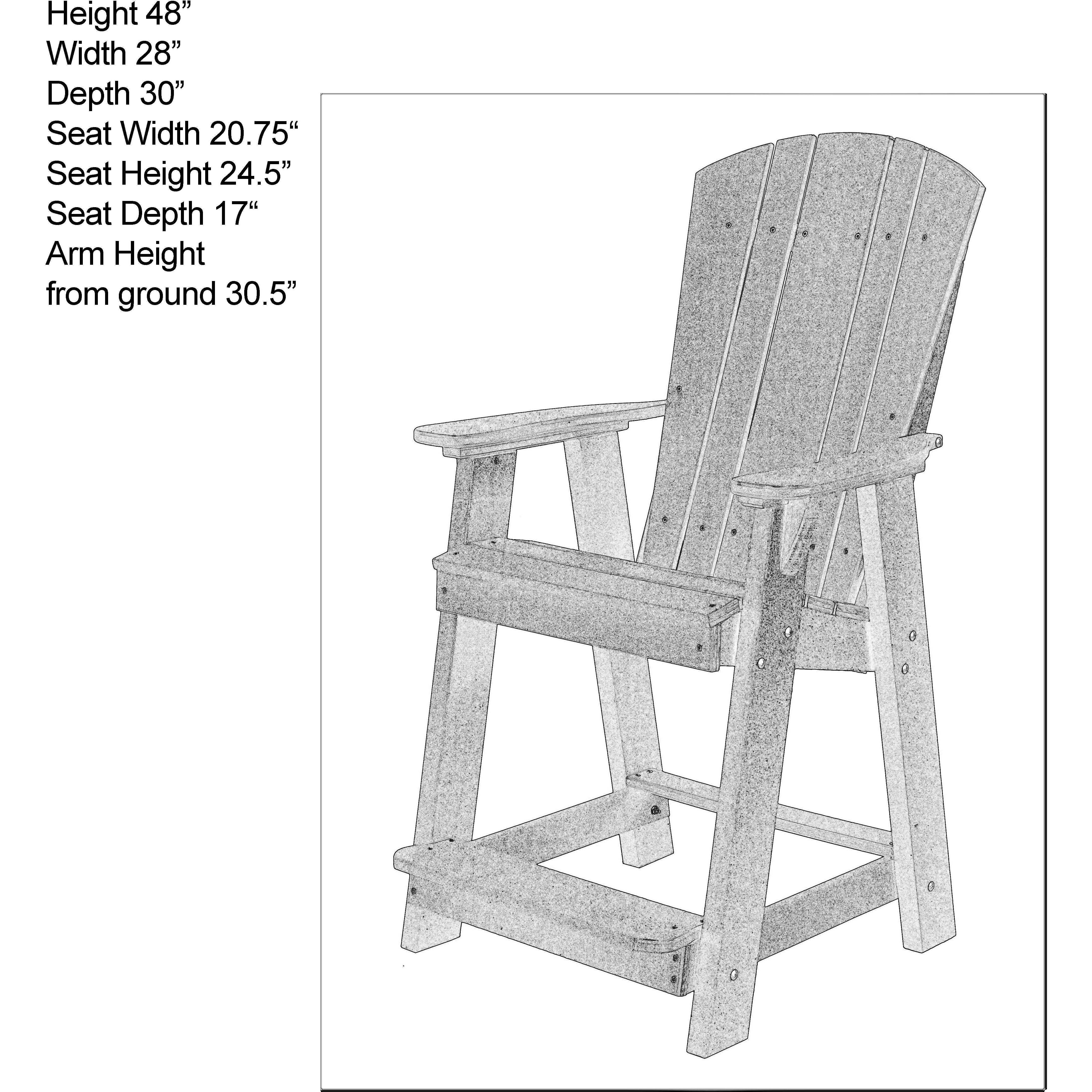 DURAWEATHER POLY® Plantation Adirondack Chair Counter Height