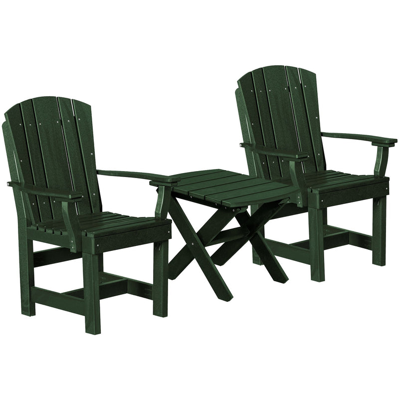 natural forest green duraweather three piece upright plantation bistro set all weather polywood